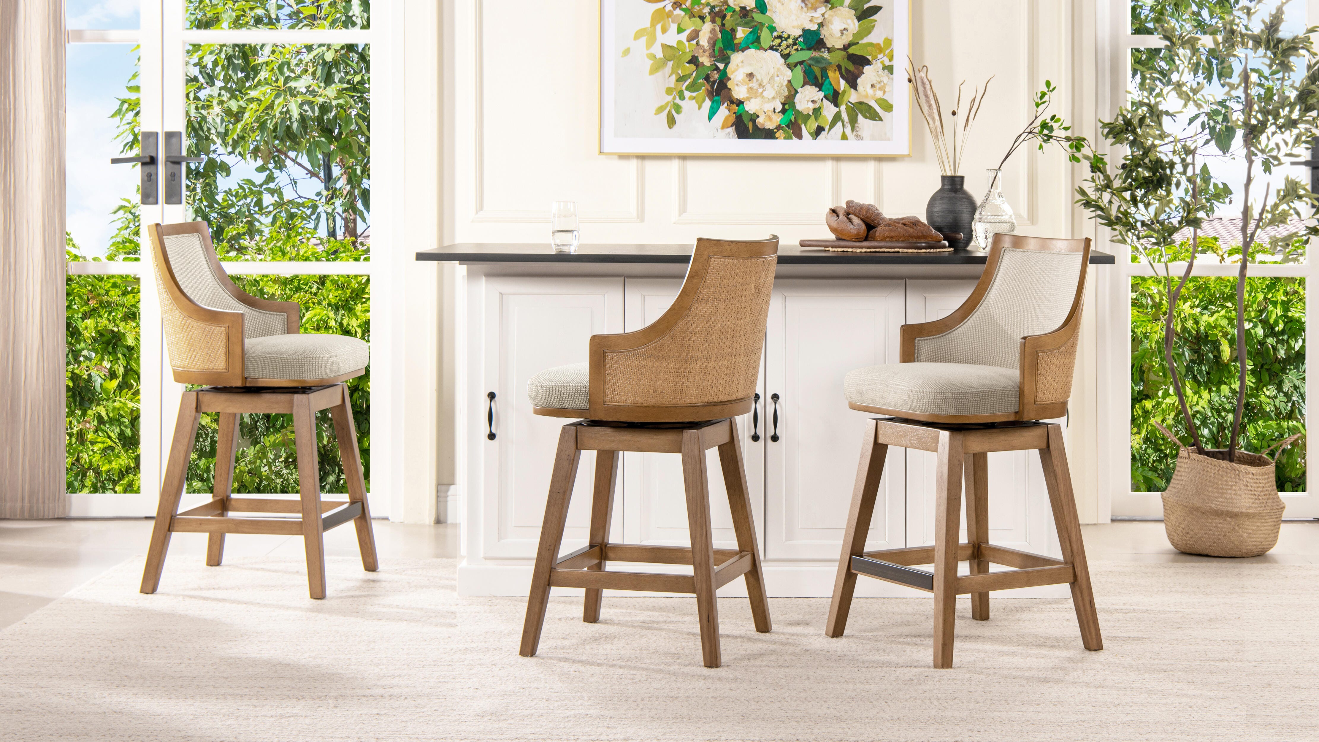 Jennifer Taylor Home Bahama Swivel Counter Height Bar Stool, , large