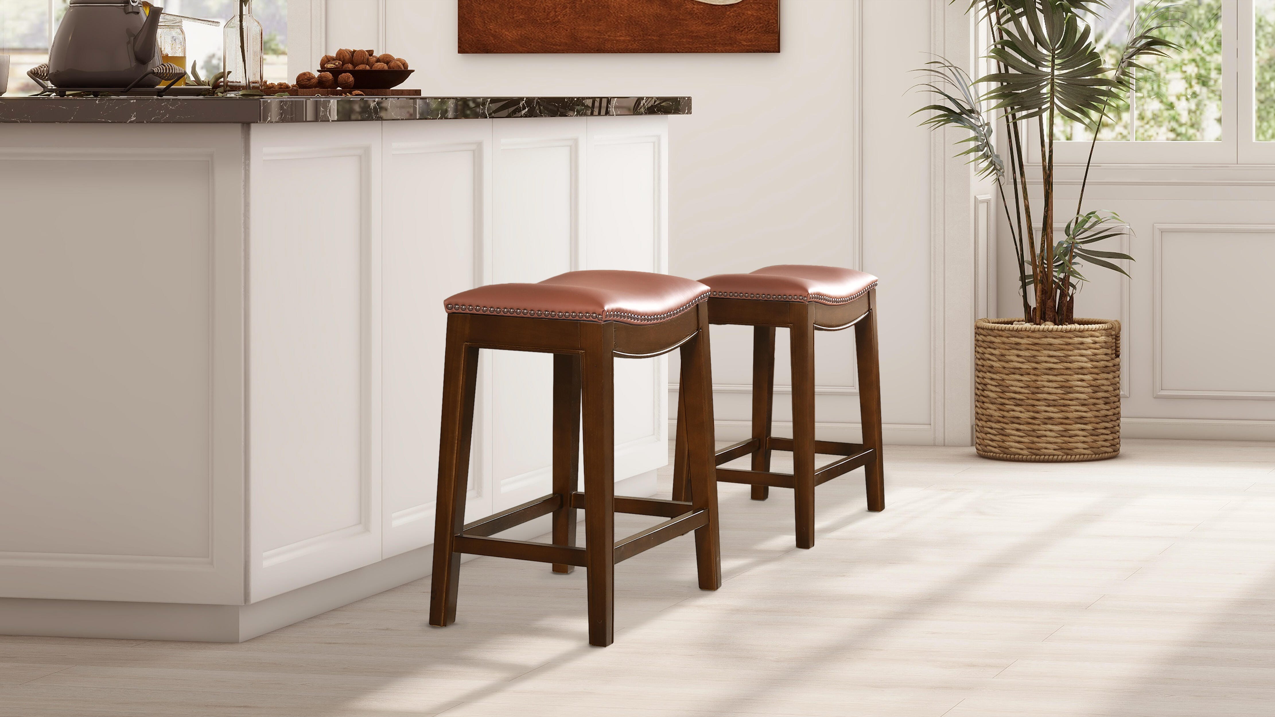 Jennifer Taylor Home Barlow Saddle Counter Height Bar Stool, , large