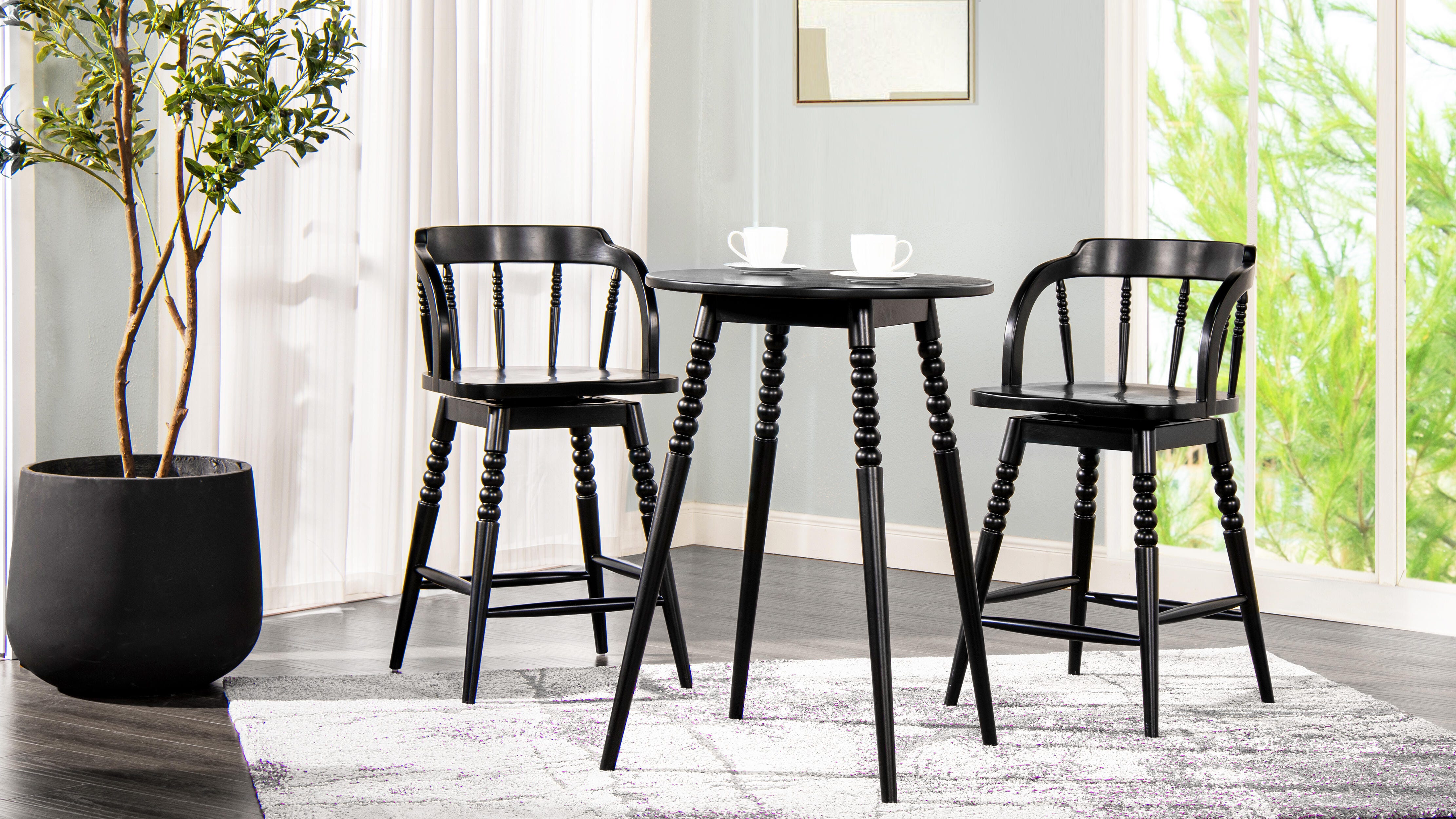 Jennifer Taylor Home Breda Spindle Swivel Counter Height Bar Stool, , rollover
