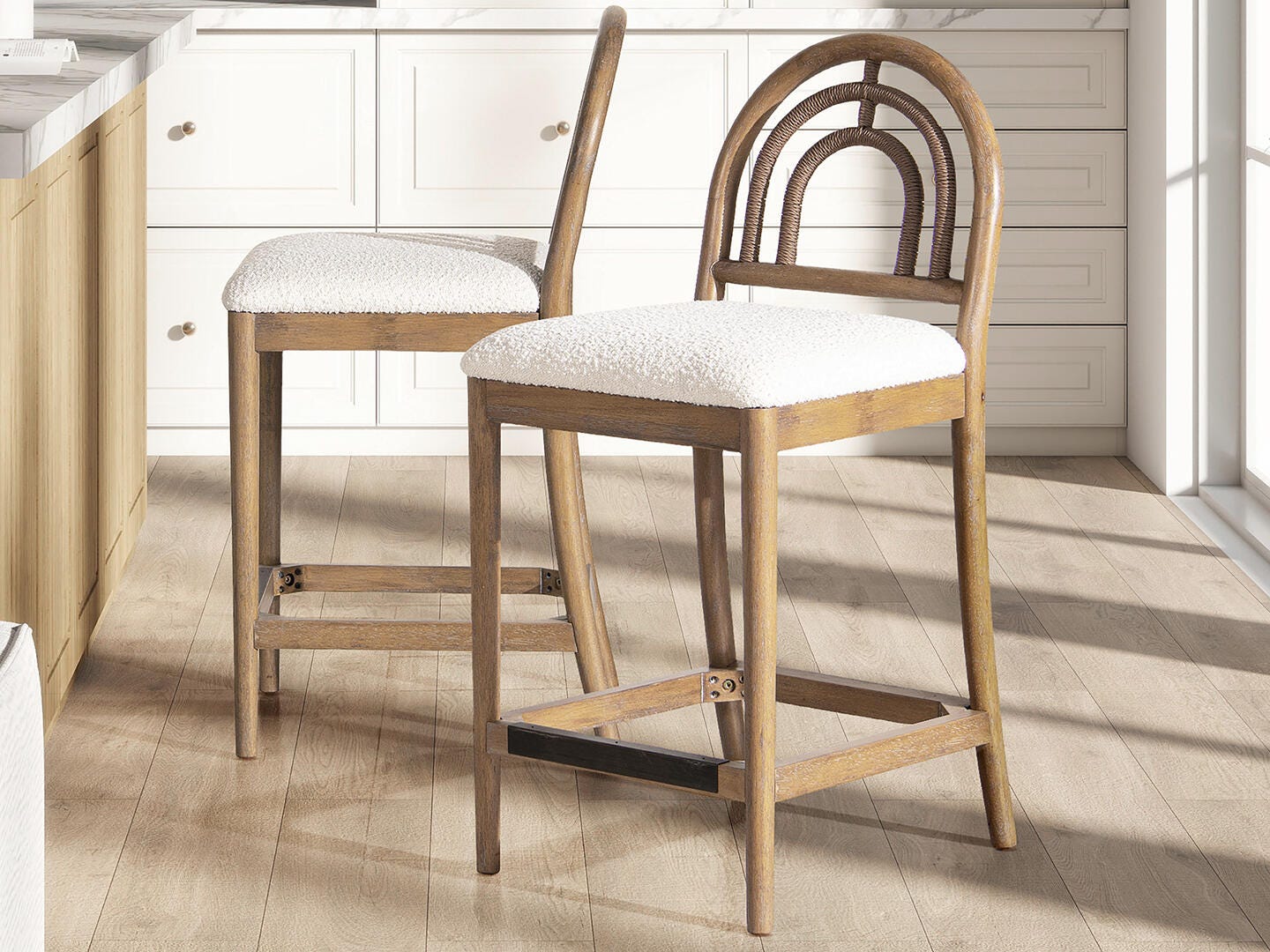 Jennifer Taylor Home Leon Upholstered Counter Height Bar Stool (Set of 2), , rollover