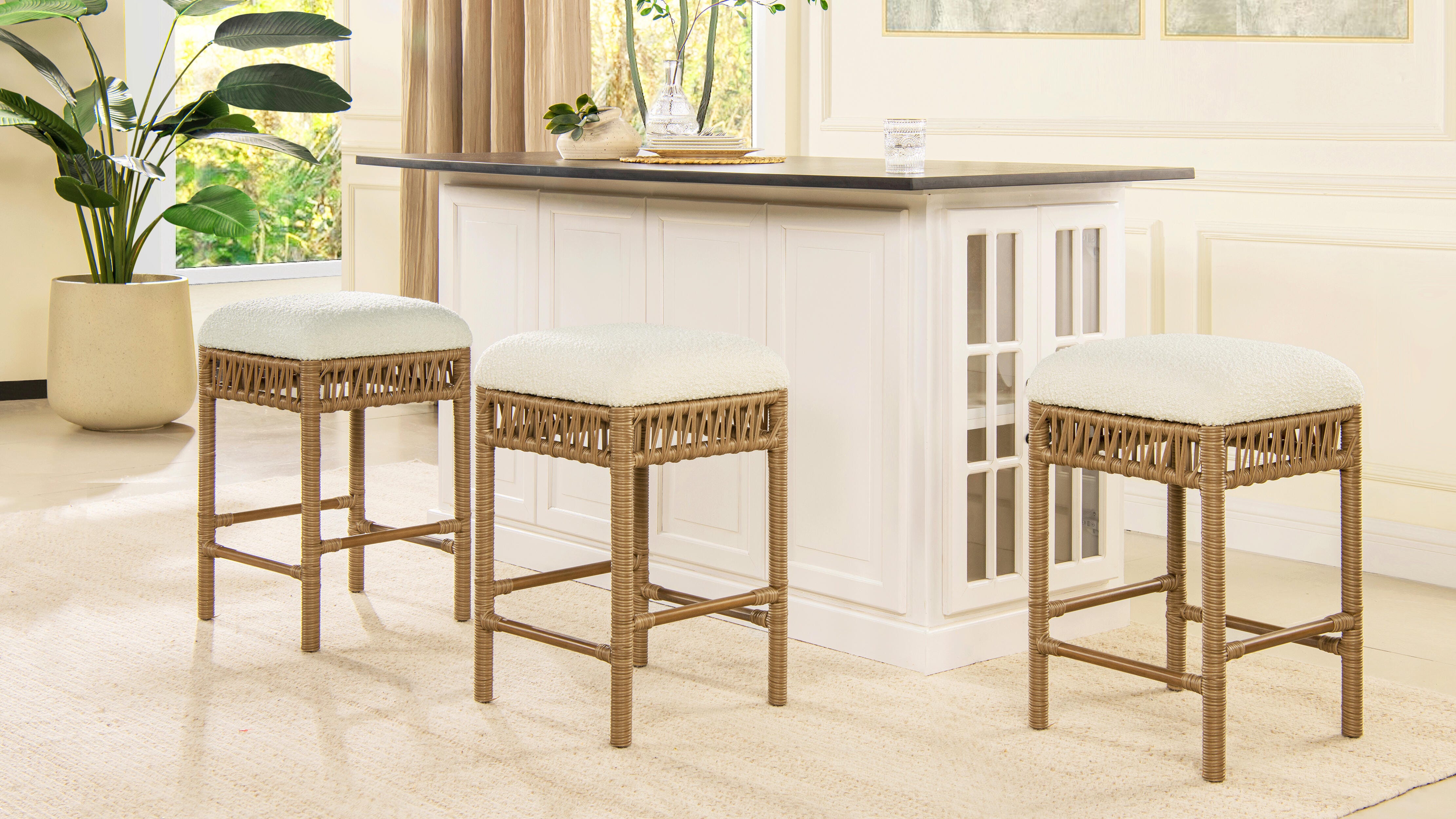 Jennifer Taylor Home Lucia Upholstered Counter Height Bar Stool, , rollover