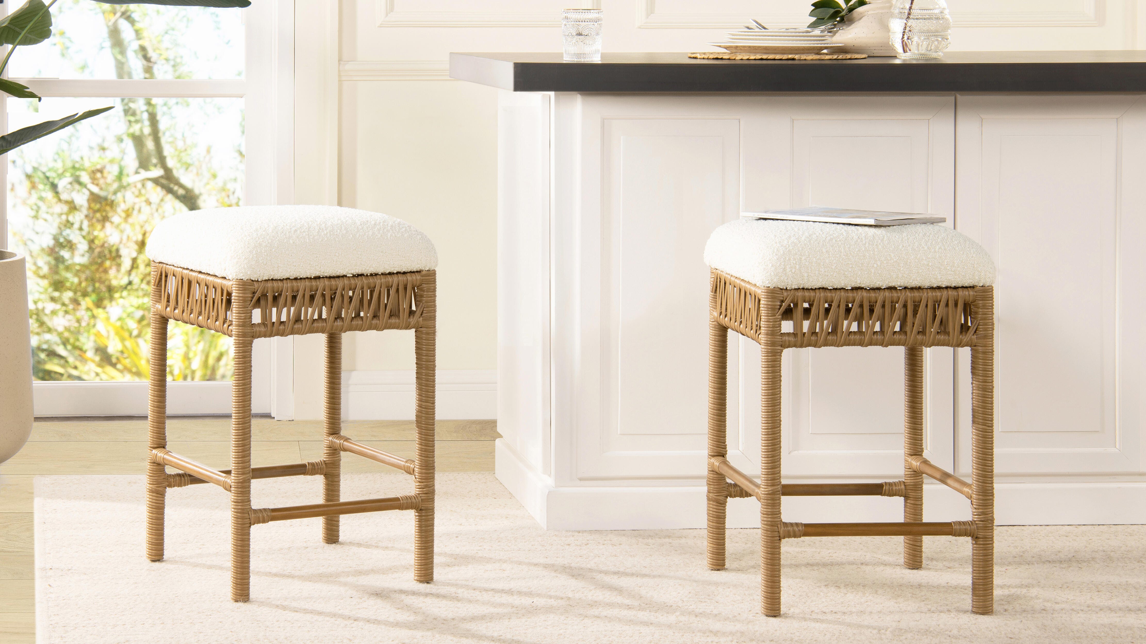 Jennifer Taylor Home Lucia Upholstered Counter Height Bar Stool, , large