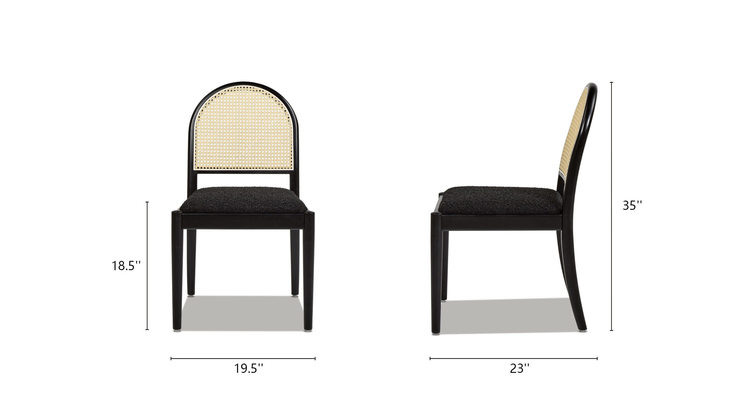 Jennifer Taylor Home Panama Side Dining Chair (Set of 2), Ebony Black, large