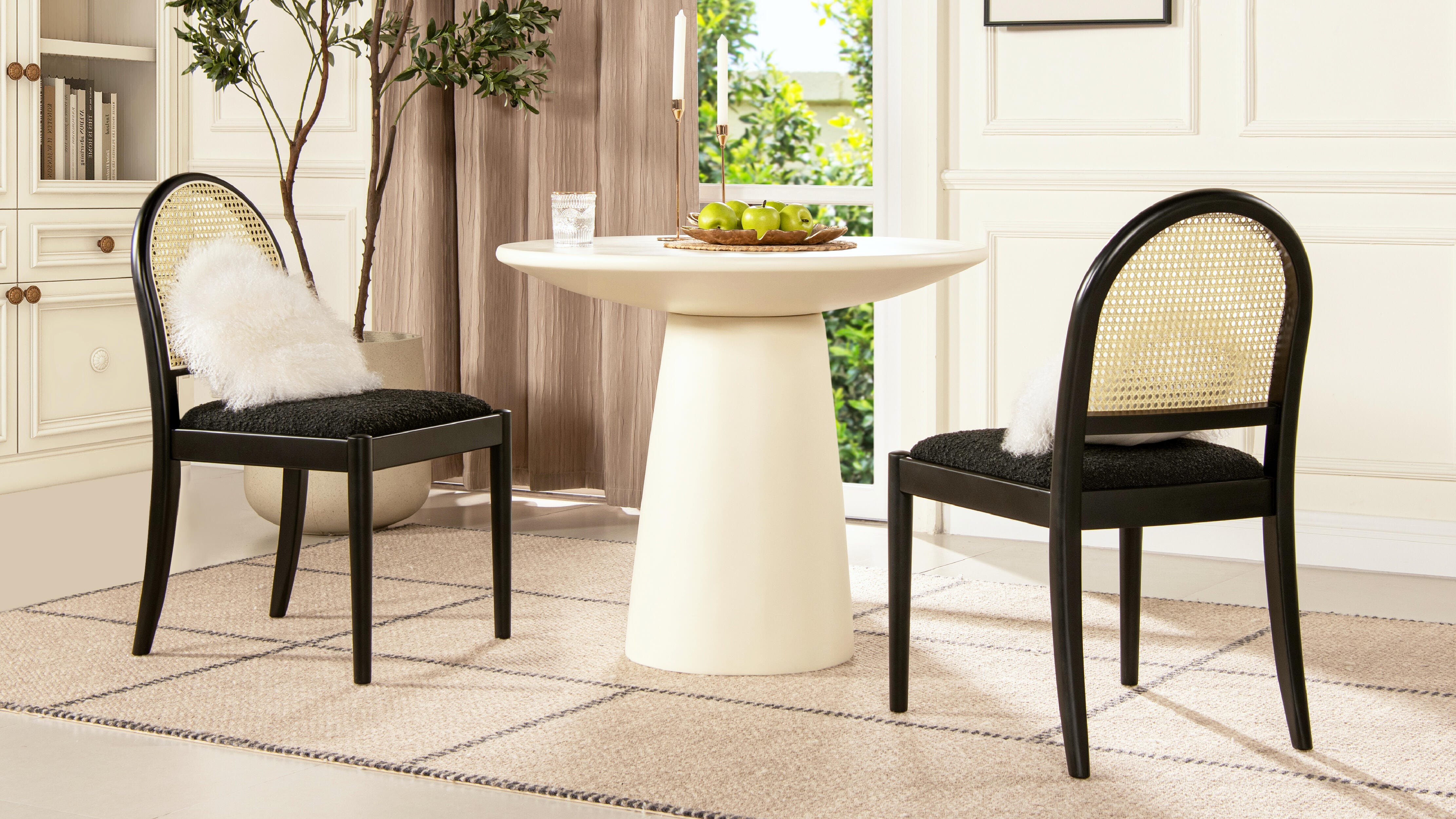 Jennifer Taylor Home Panama Side Dining Chair (Set of 2), Ebony Black, large