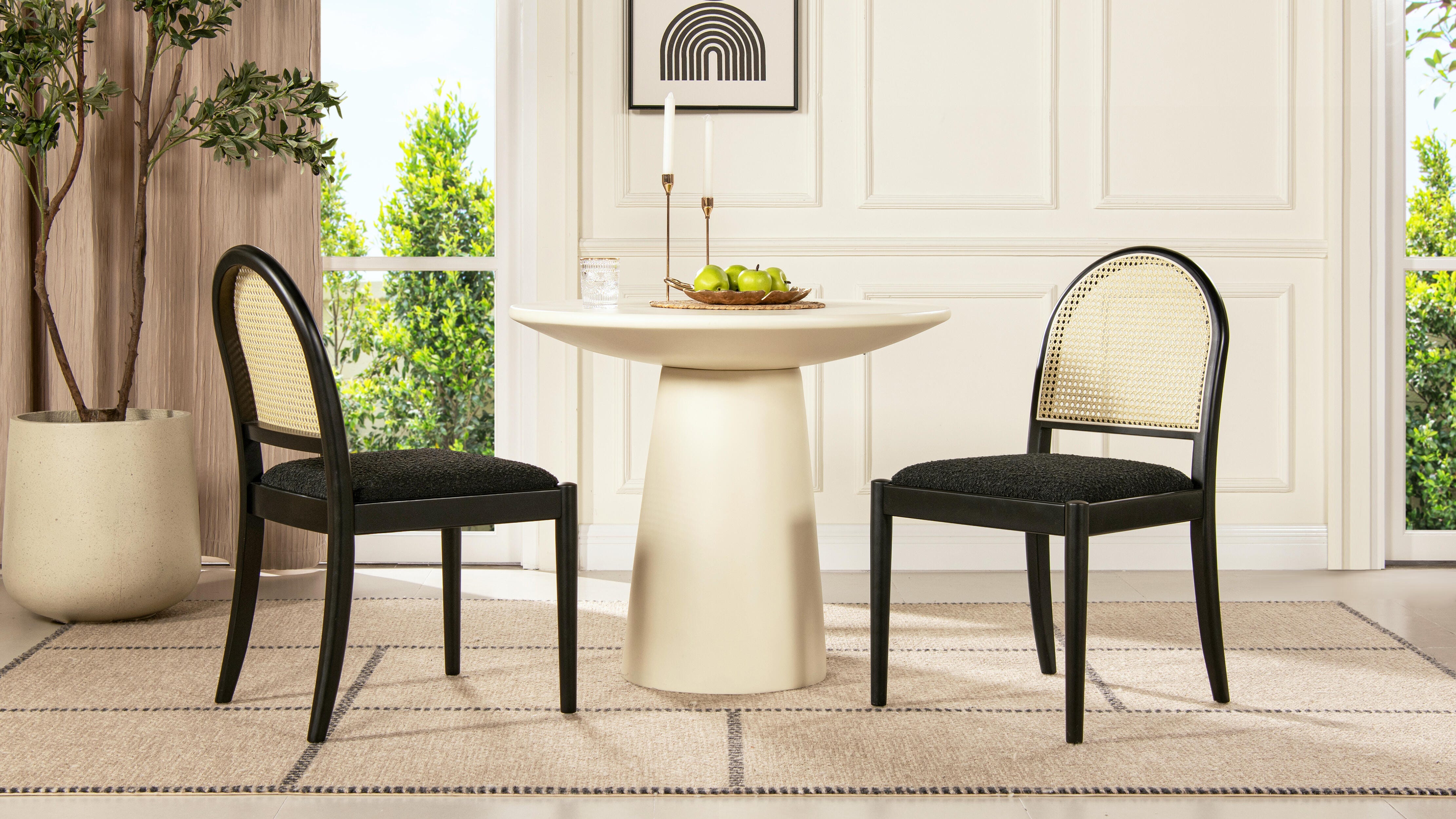 Jennifer Taylor Home Panama Side Dining Chair (Set of 2), Ebony Black, large