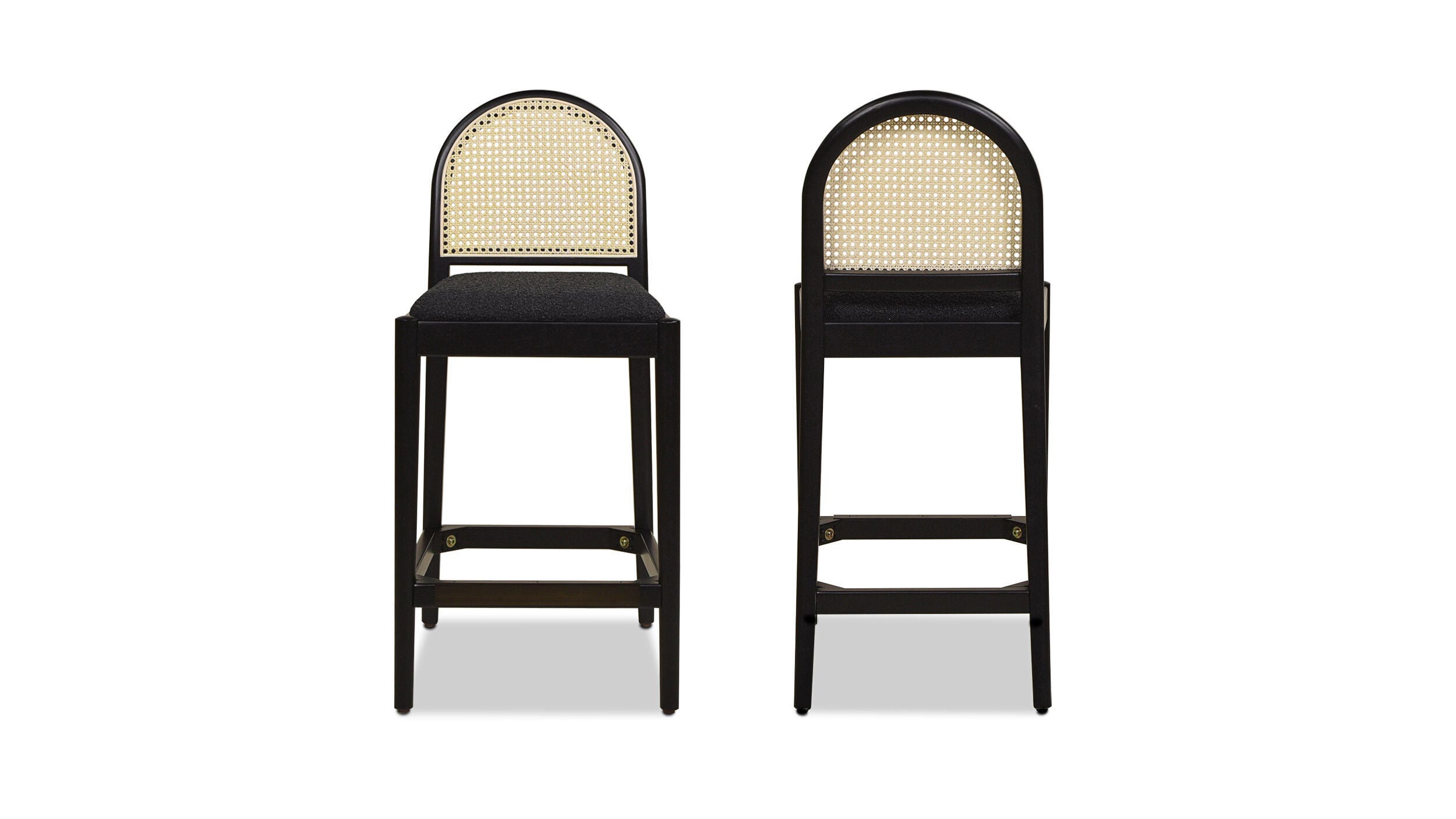 Jennifer Taylor Home Panama Counter Height Bar Stool (Set of 2), Ebony Black, large