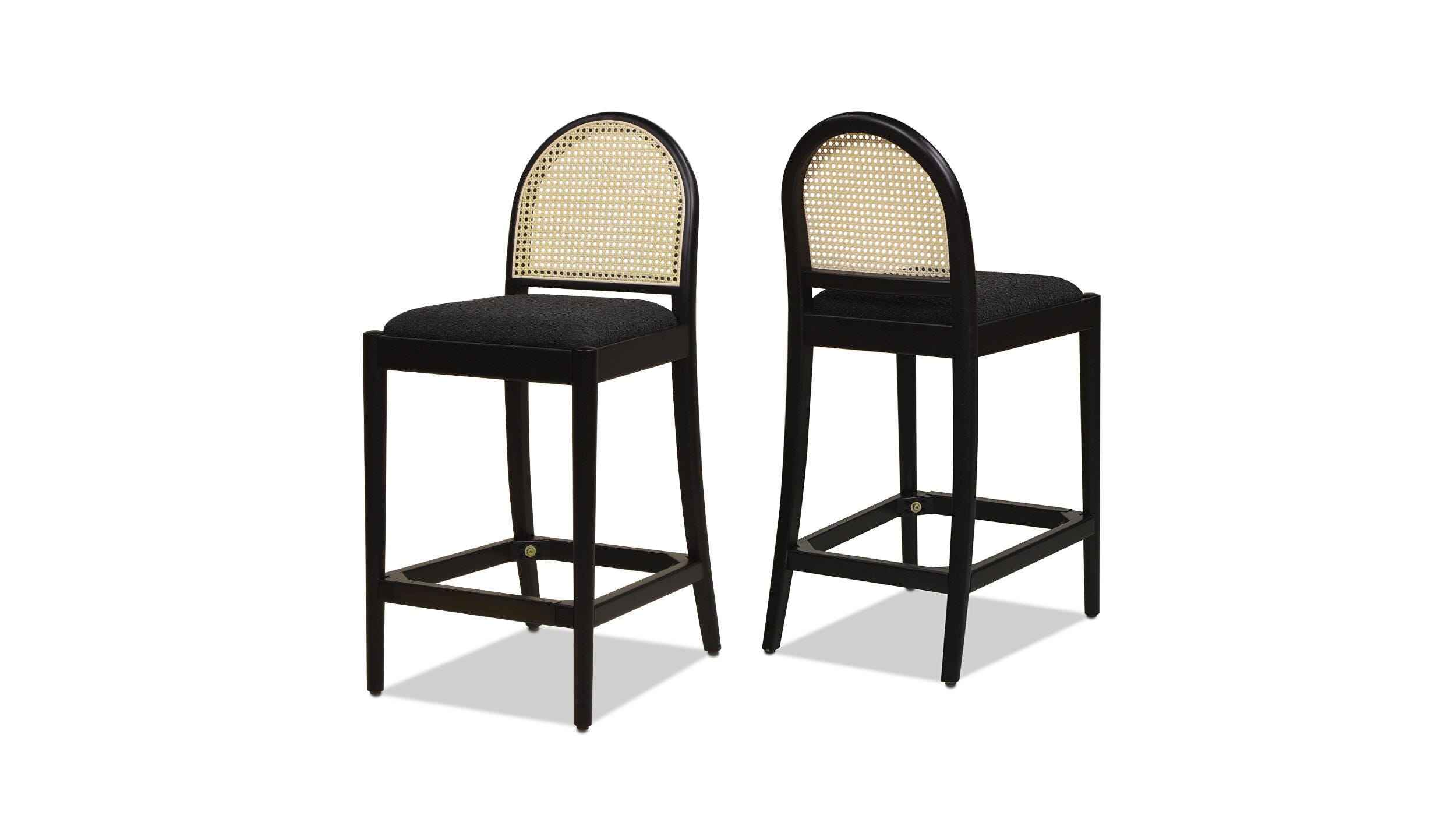 Jennifer Taylor Home Panama Counter Height Bar Stool (Set of 2), Ebony Black, large