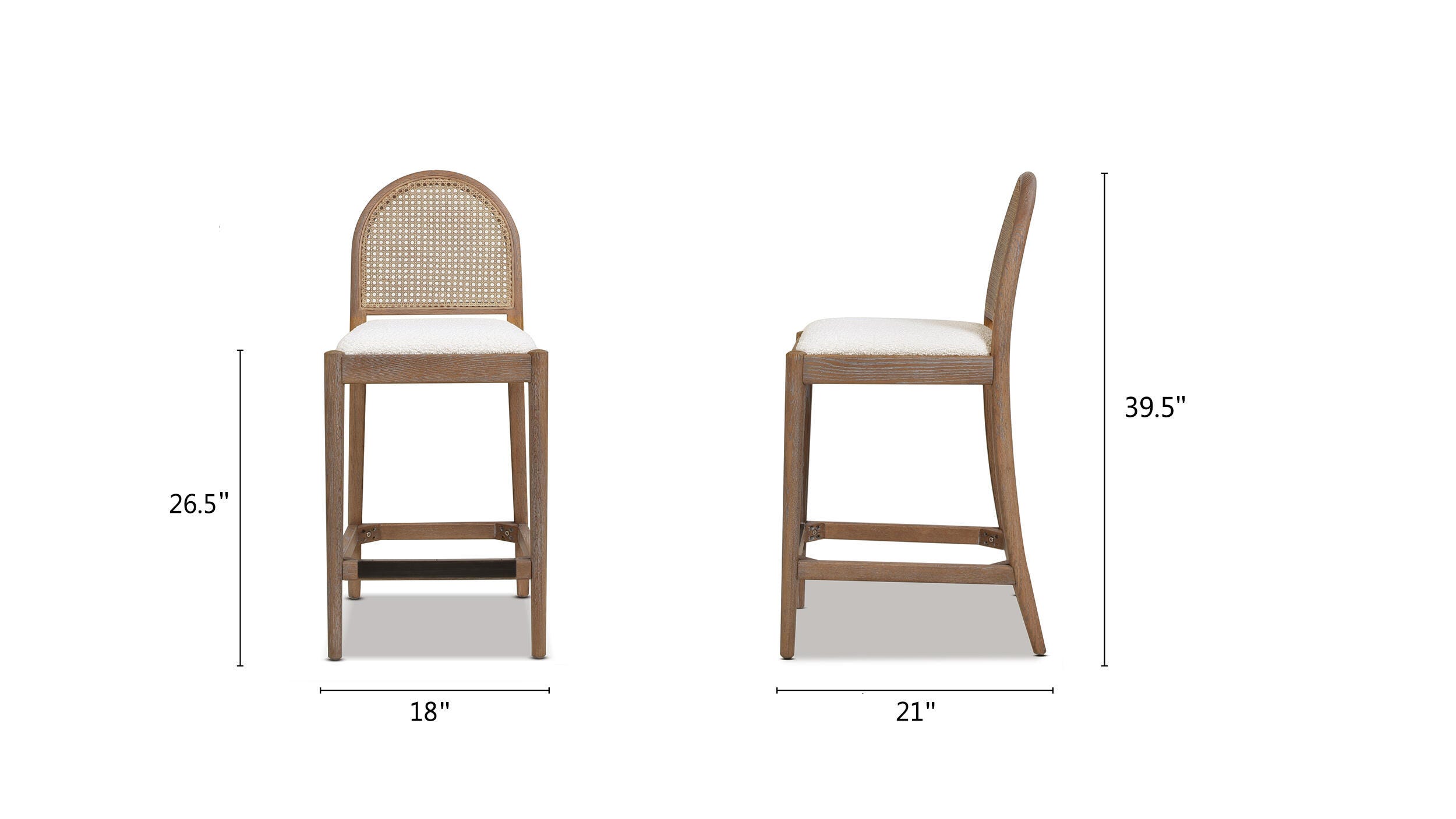 Jennifer Taylor Home Panama Counter Height Bar Stool (Set of 2), Ivory White, large