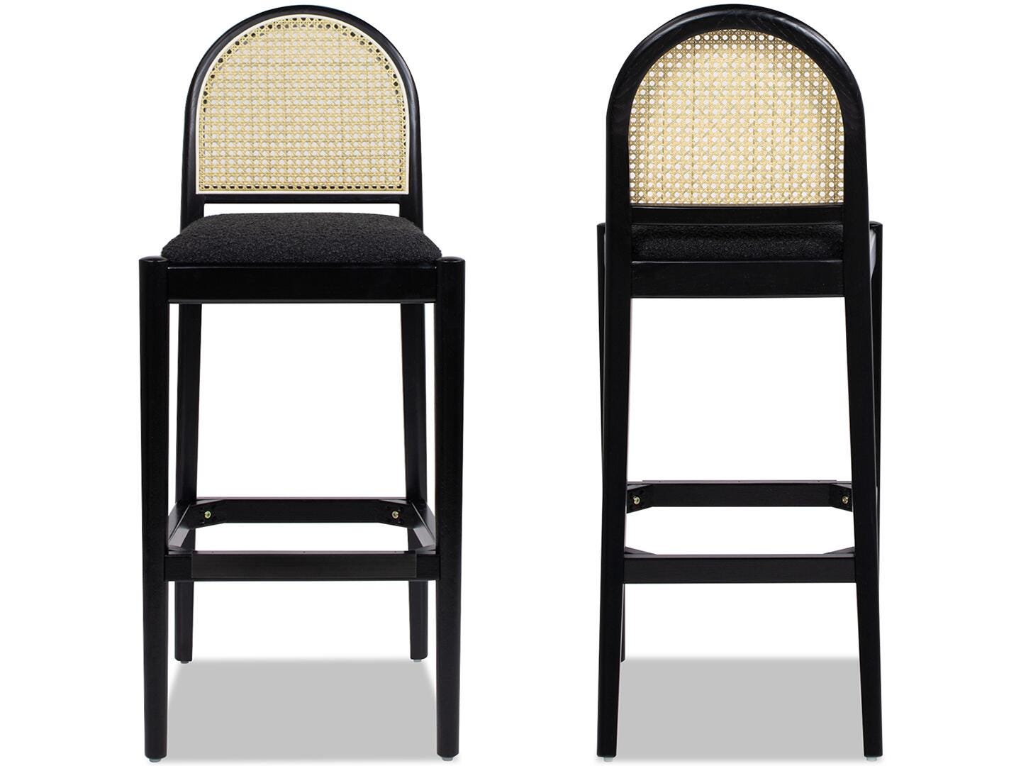 Jennifer Taylor Home Panama Bar Height Bar Stool (Set of 2), Ebony Black, large