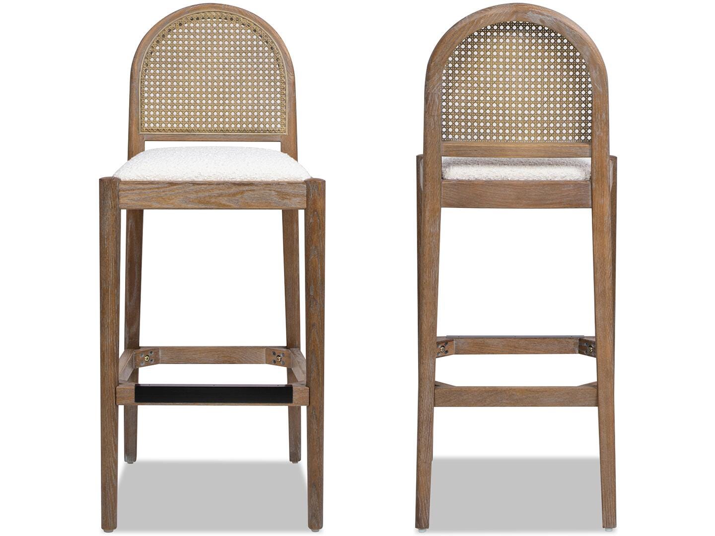 Jennifer Taylor Home Panama Bar Height Bar Stool (Set of 2), Ivory White, large