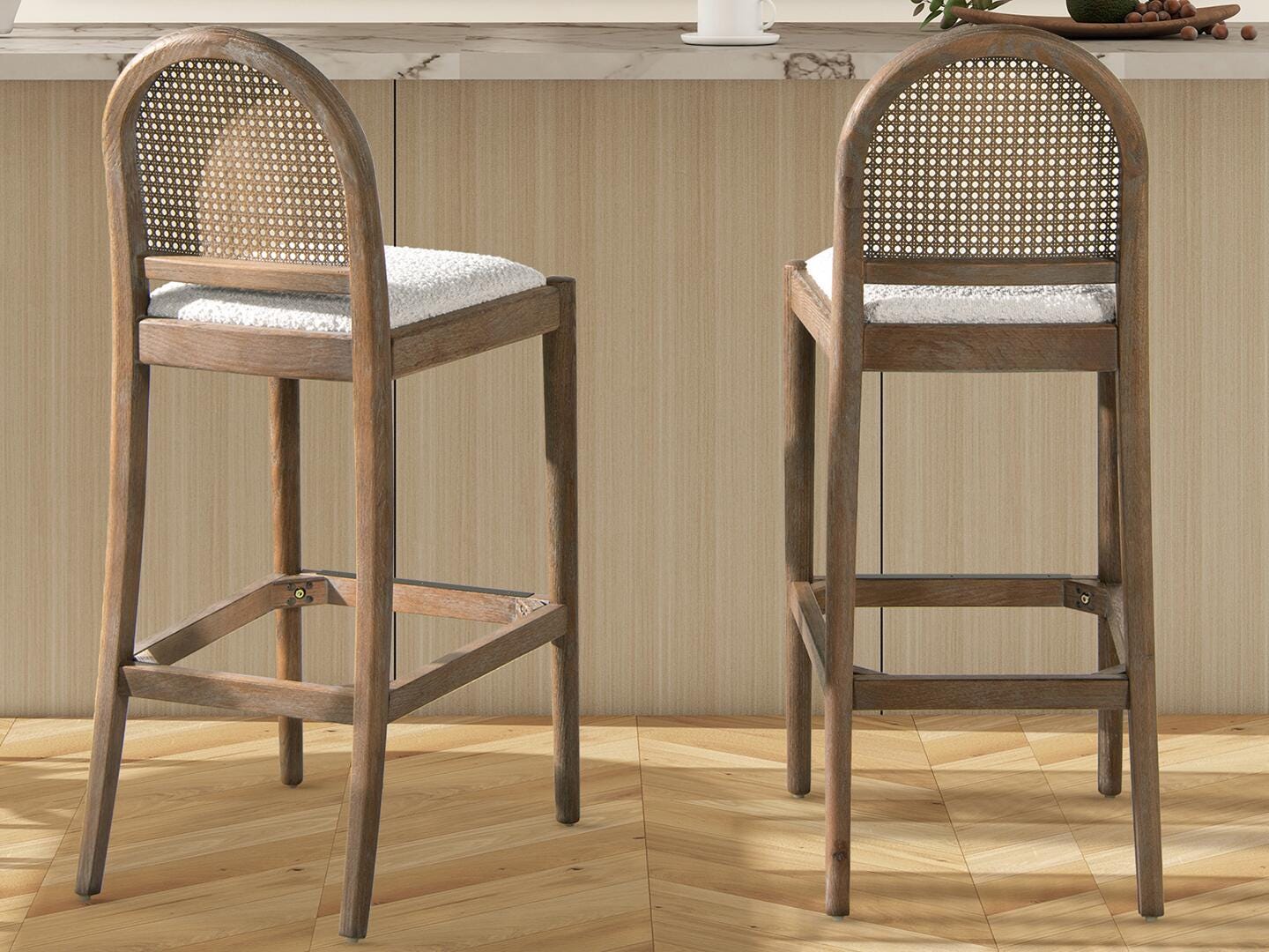 Jennifer Taylor Home Panama Bar Height Bar Stool (Set of 2), Ivory White, large