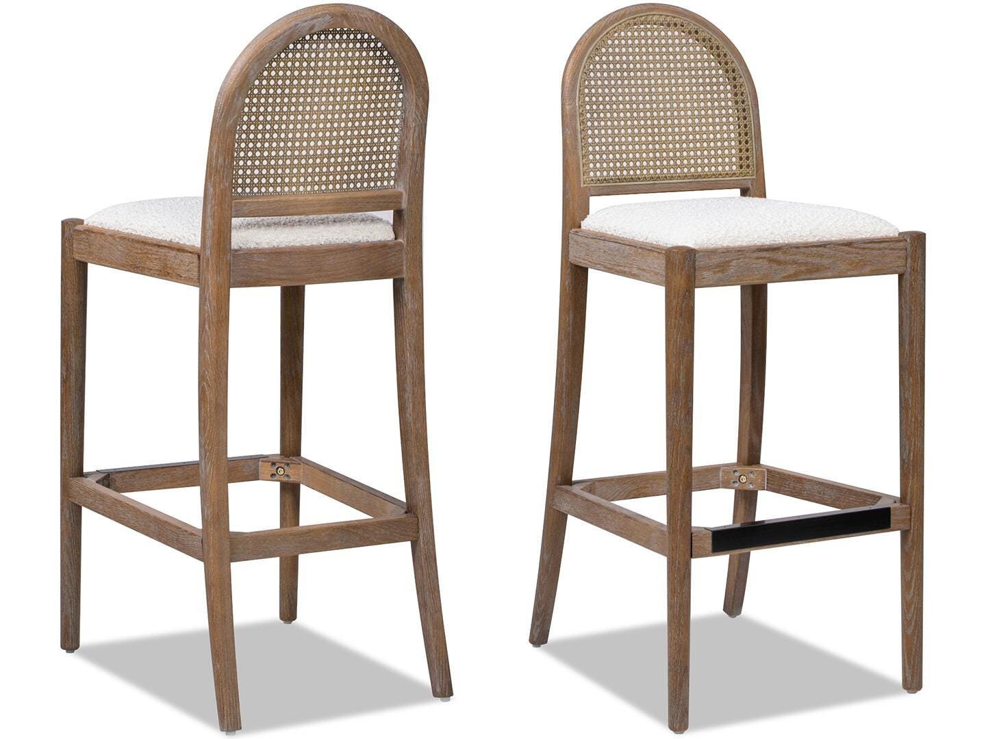 Jennifer Taylor Home Panama Bar Height Bar Stool (Set of 2), Ivory White, large
