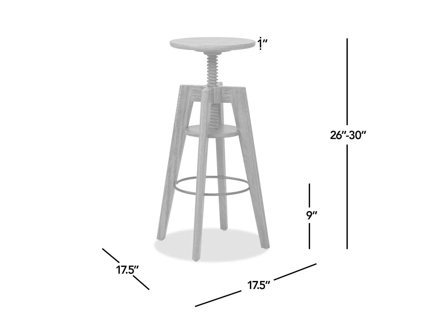 Jennifer Taylor Home Spencer Adjustable Counter Height Bar Stool, Natural Brown, large