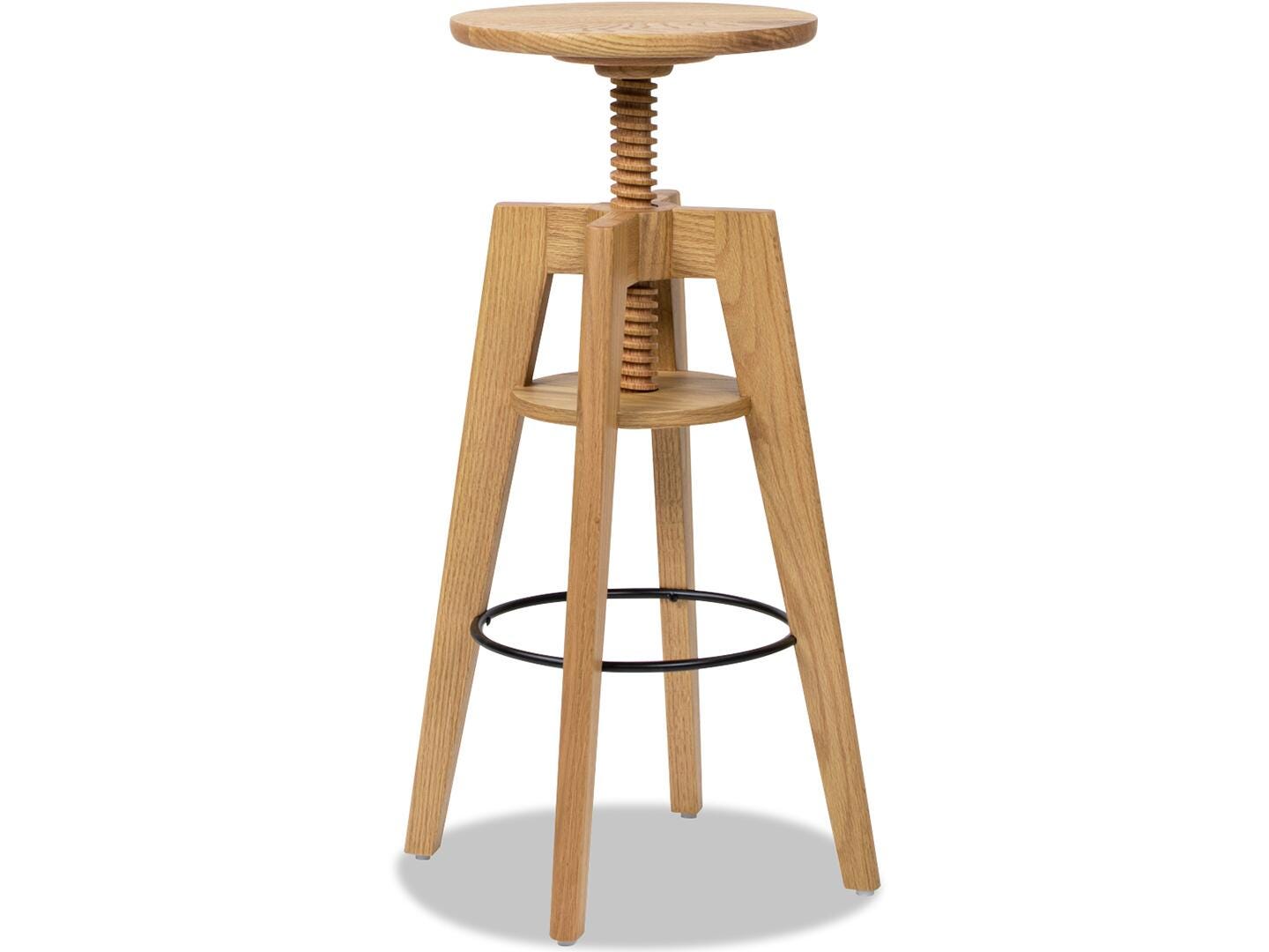 Jennifer Taylor Home Spencer Adjustable Counter Height Bar Stool, Natural Brown, large