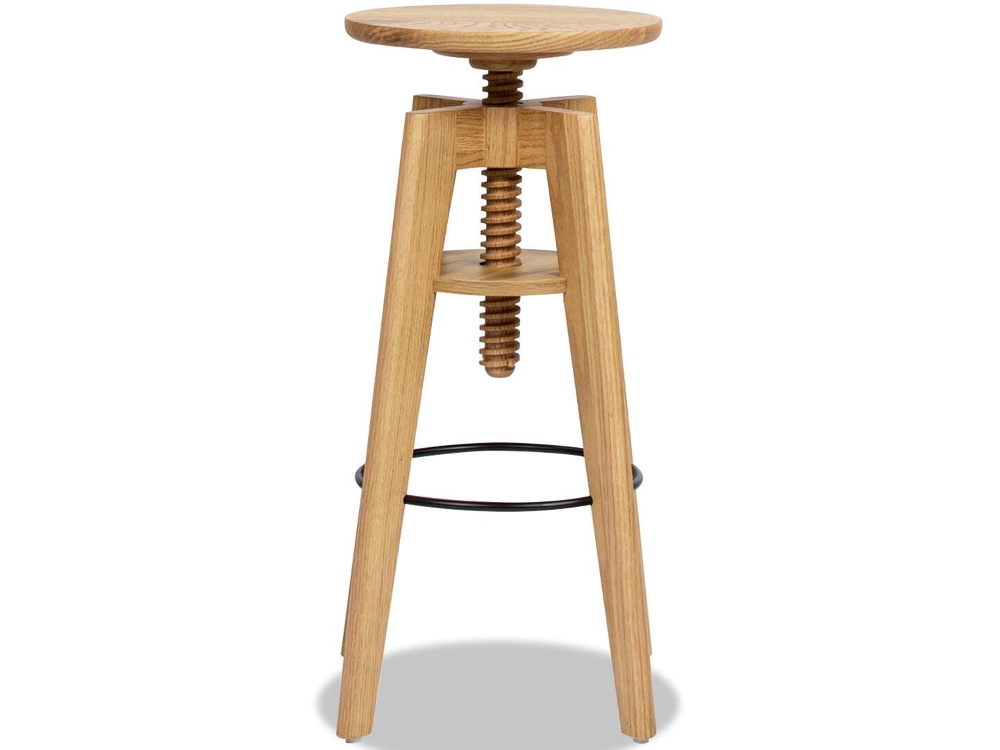 Jennifer Taylor Home Spencer Adjustable Counter Height Bar Stool, Natural Brown, large