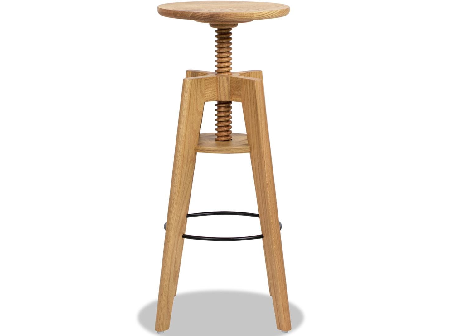 Jennifer Taylor Home Spencer Adjustable Counter Height Bar Stool, Natural Brown, large