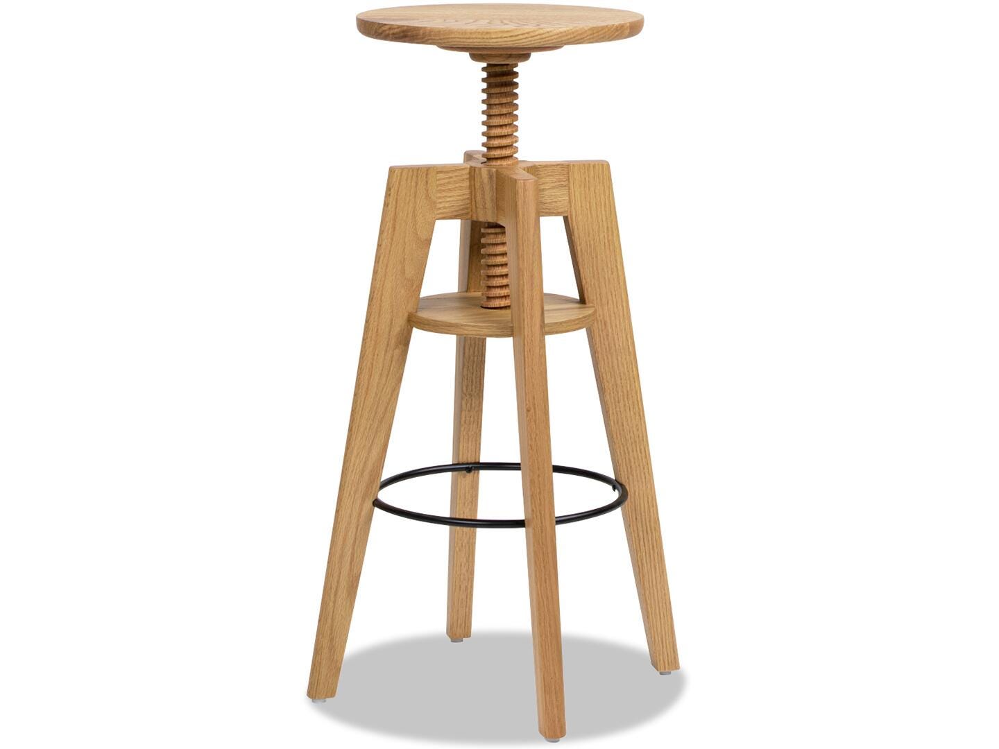 Jennifer Taylor Home Spencer Adjustable Counter Height Bar Stool, Natural Brown, large