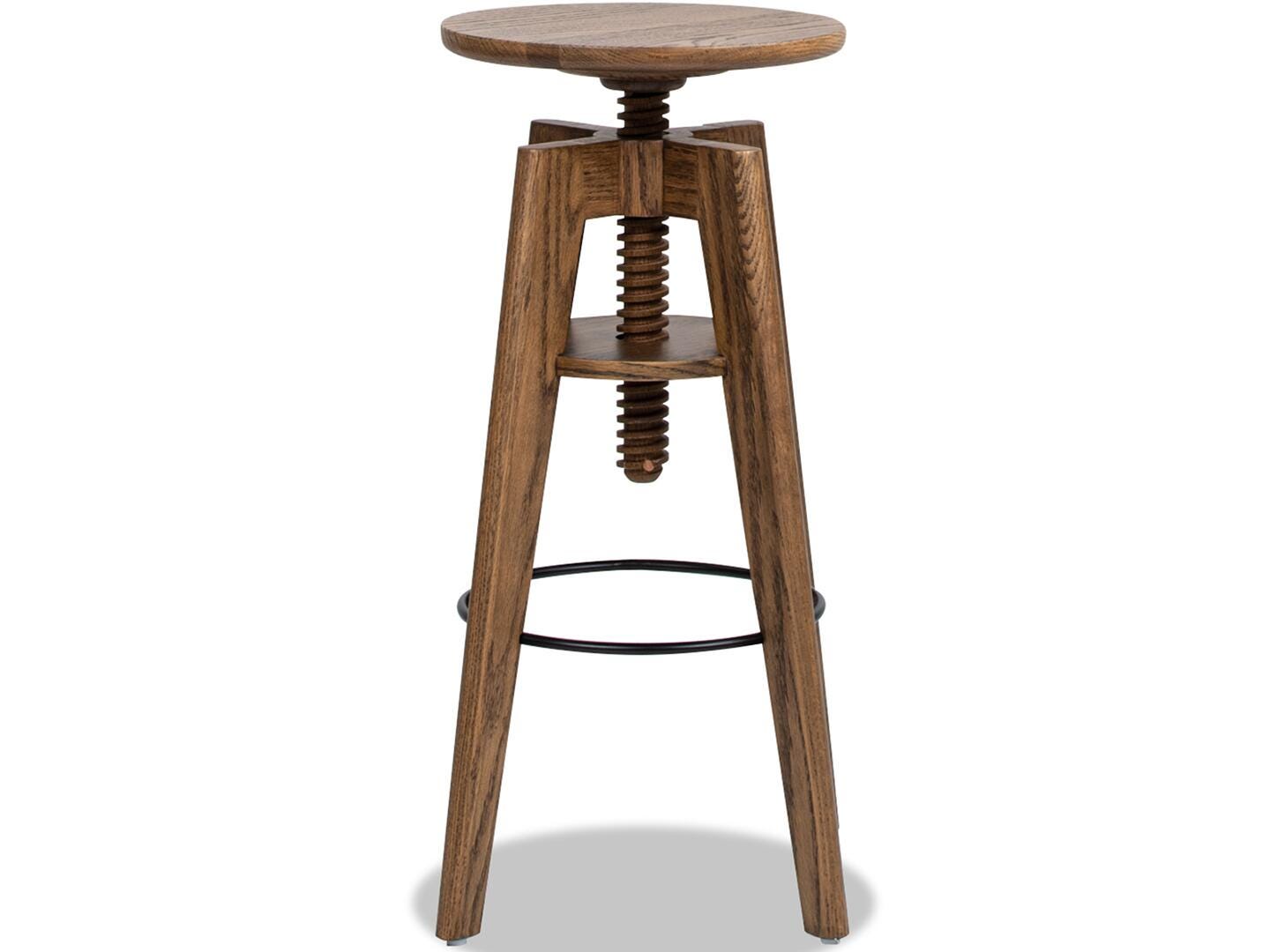 Jennifer Taylor Home Spencer Adjustable Counter Height Bar Stool, Walnut Brown, large