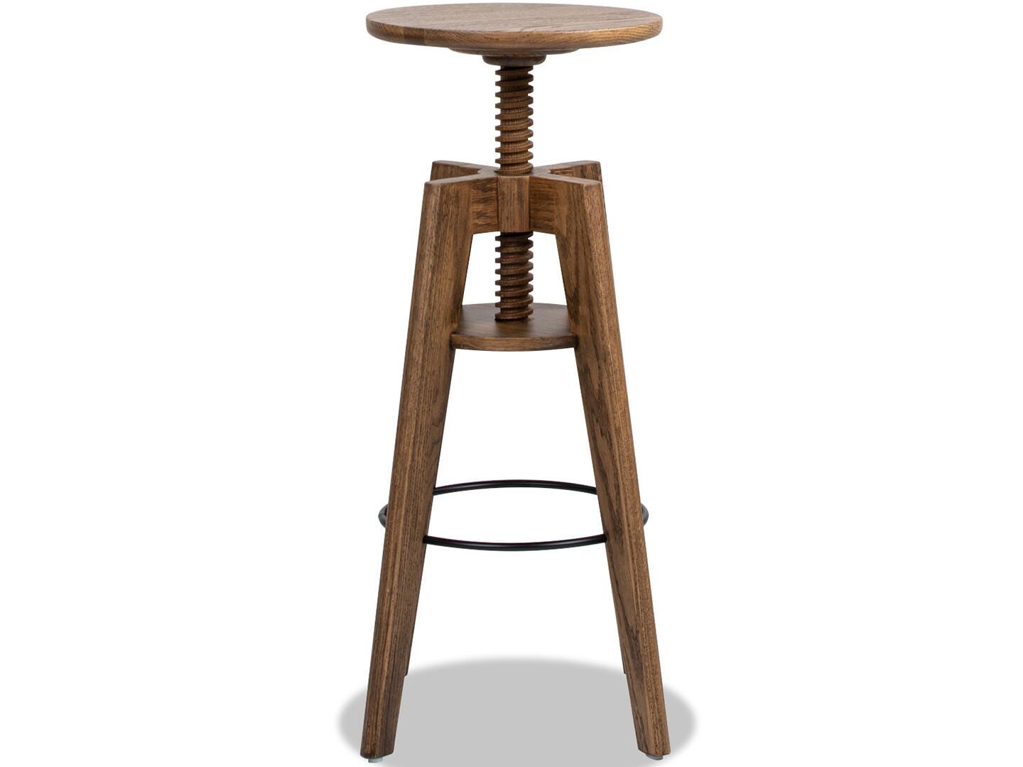 Jennifer Taylor Home Spencer Adjustable Counter Height Bar Stool, Walnut Brown, large