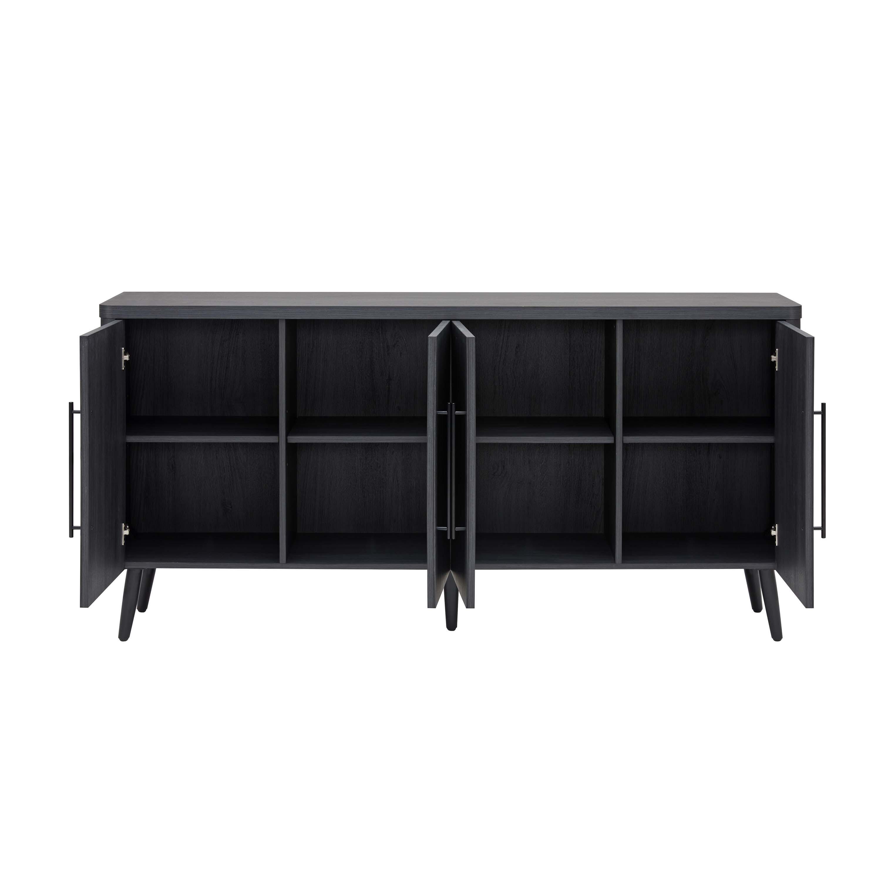 Manhattan Comfort Jodie 8-Shelf Sideboard, Charcoal Gray, large