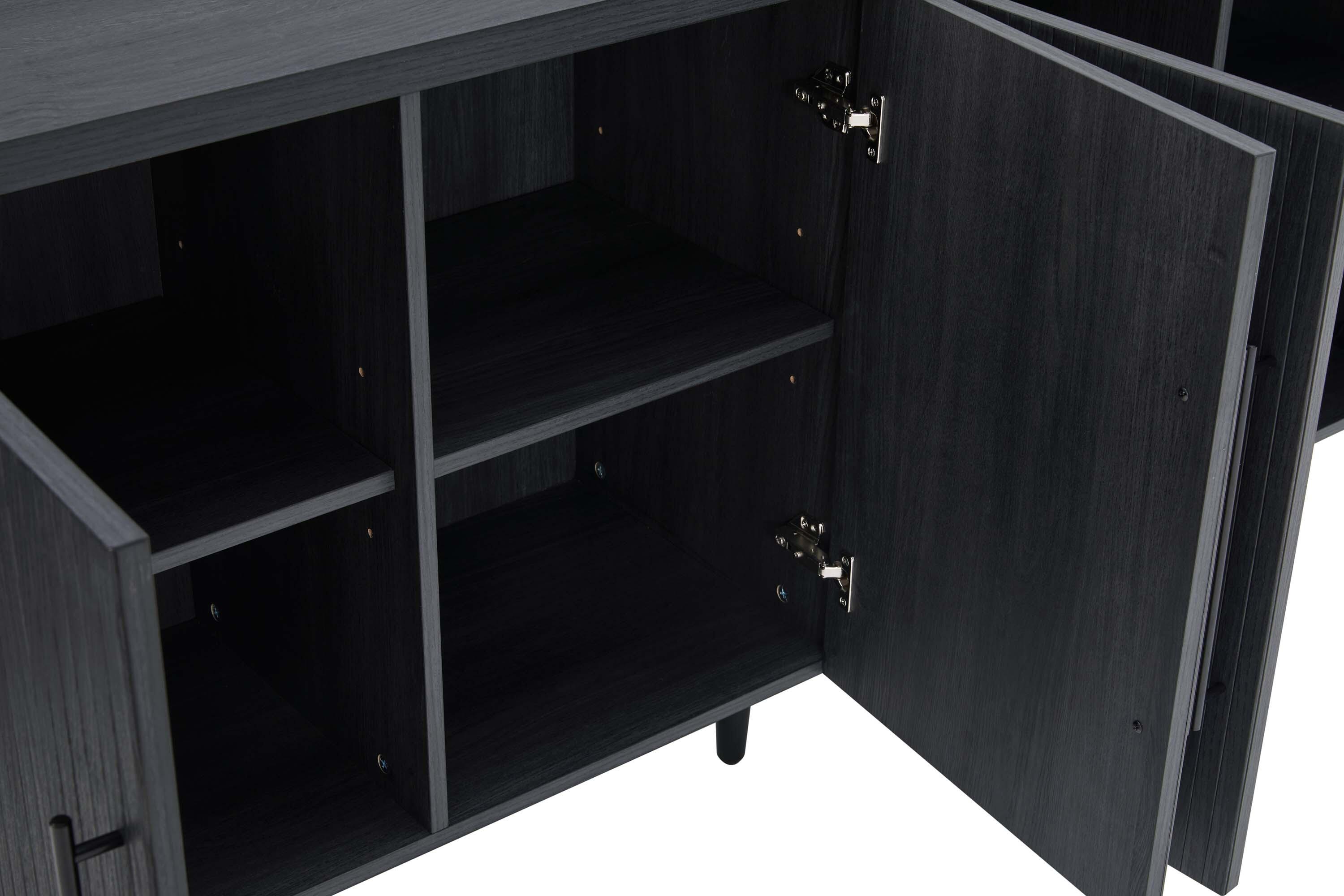 Manhattan Comfort Jodie 8-Shelf Sideboard, Charcoal Gray, large