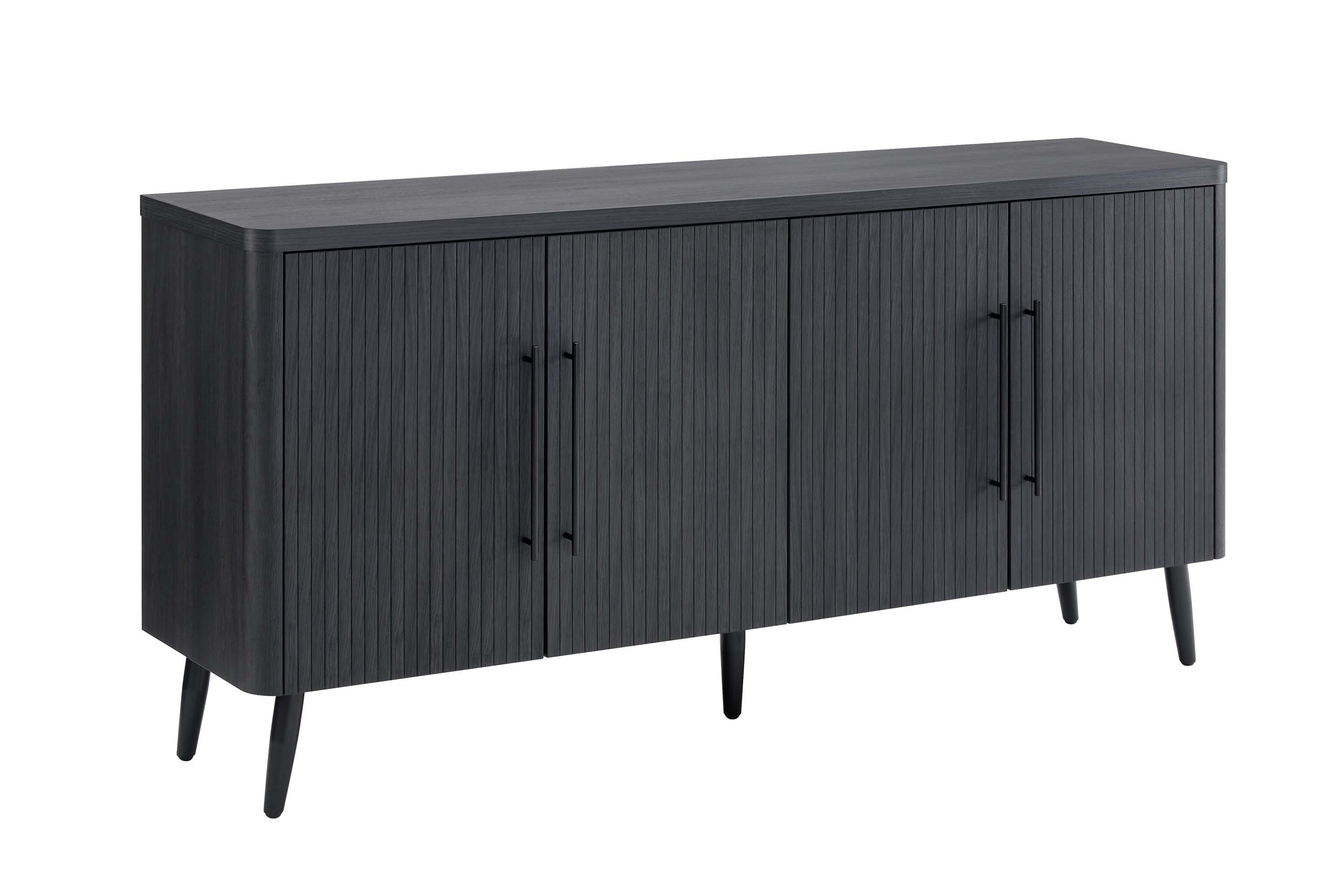 Manhattan Comfort Jodie 8-Shelf Sideboard, Charcoal Gray, large