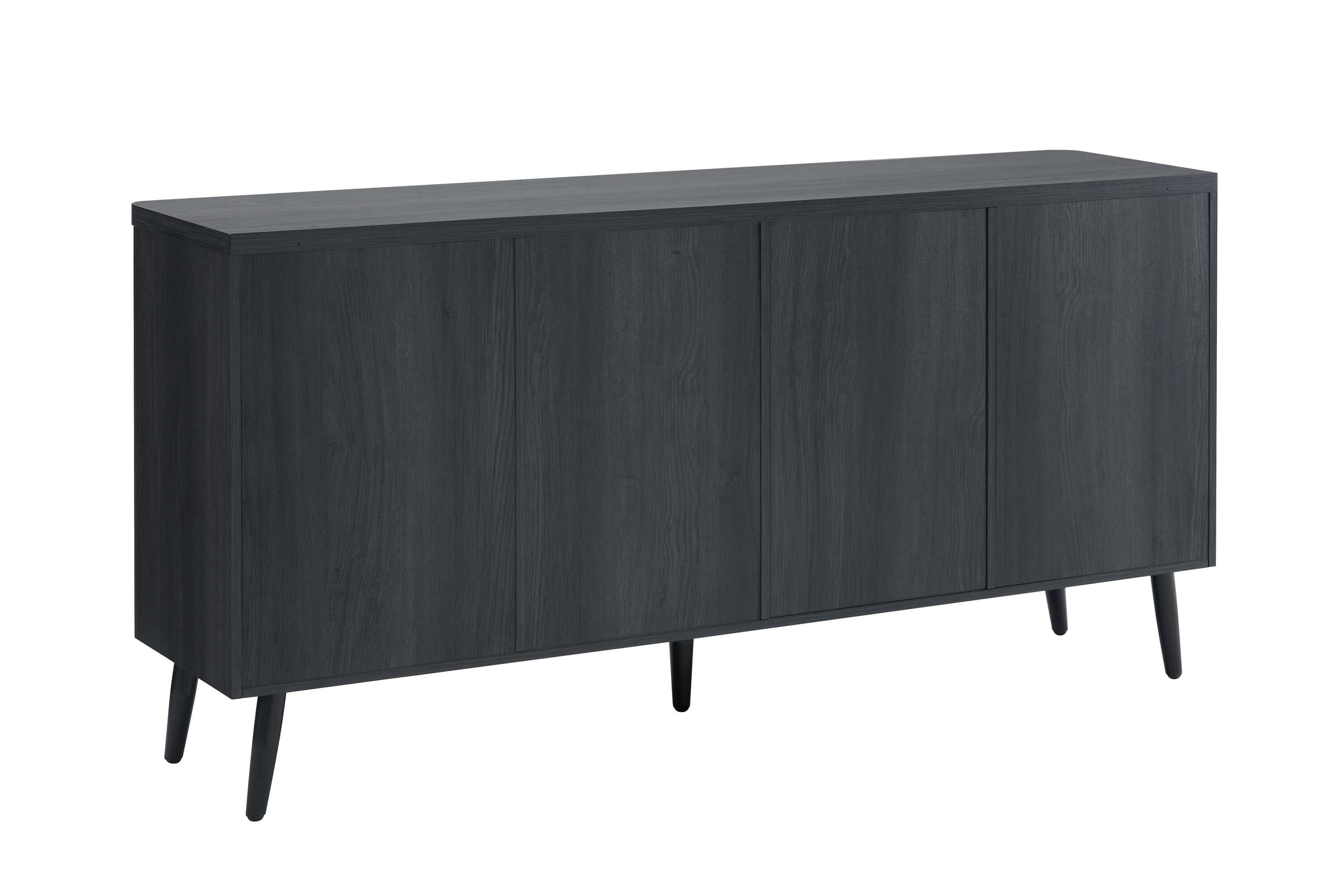 Manhattan Comfort Jodie 8-Shelf Sideboard, Charcoal Gray, large