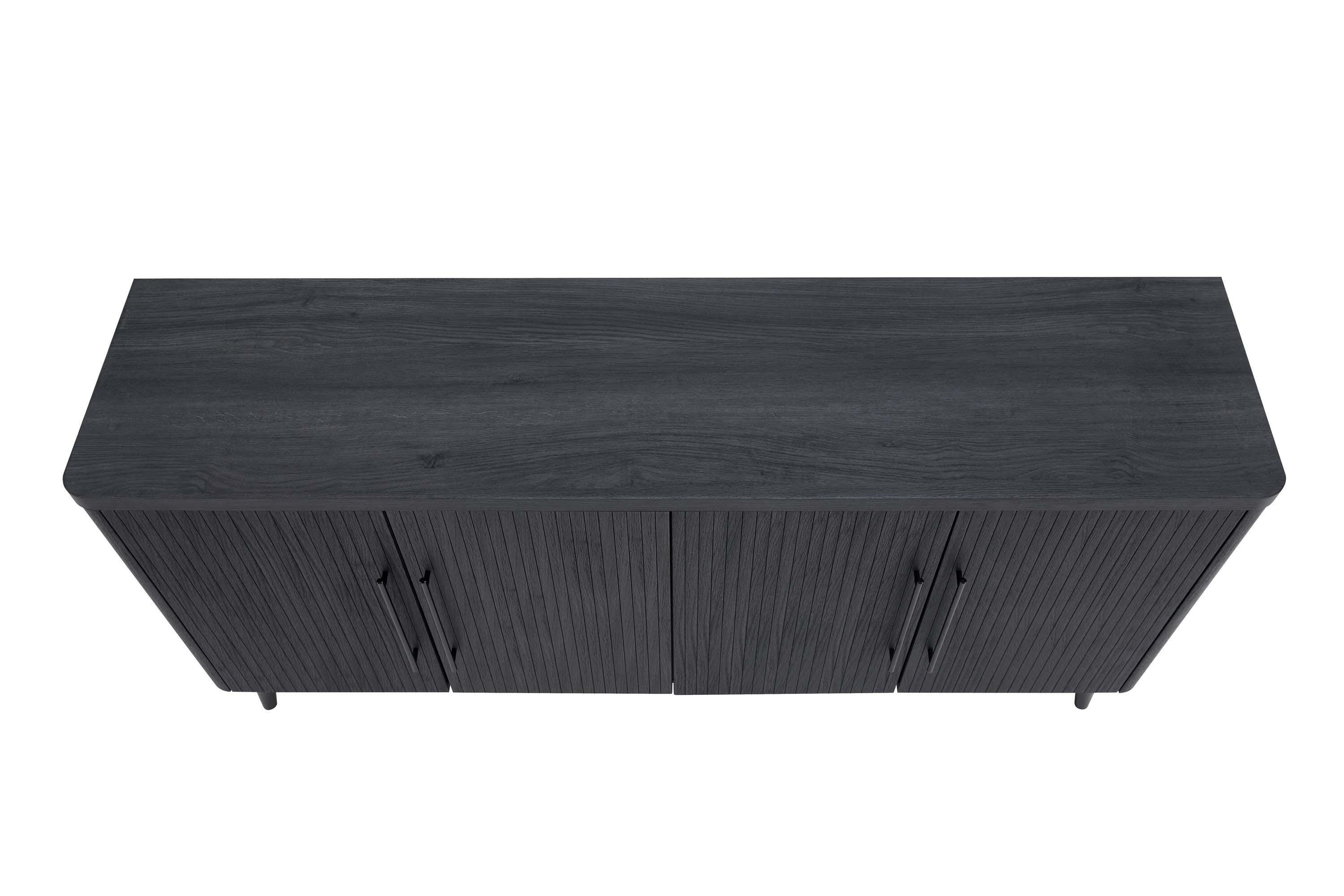 Manhattan Comfort Jodie 8-Shelf Sideboard, Charcoal Gray, large