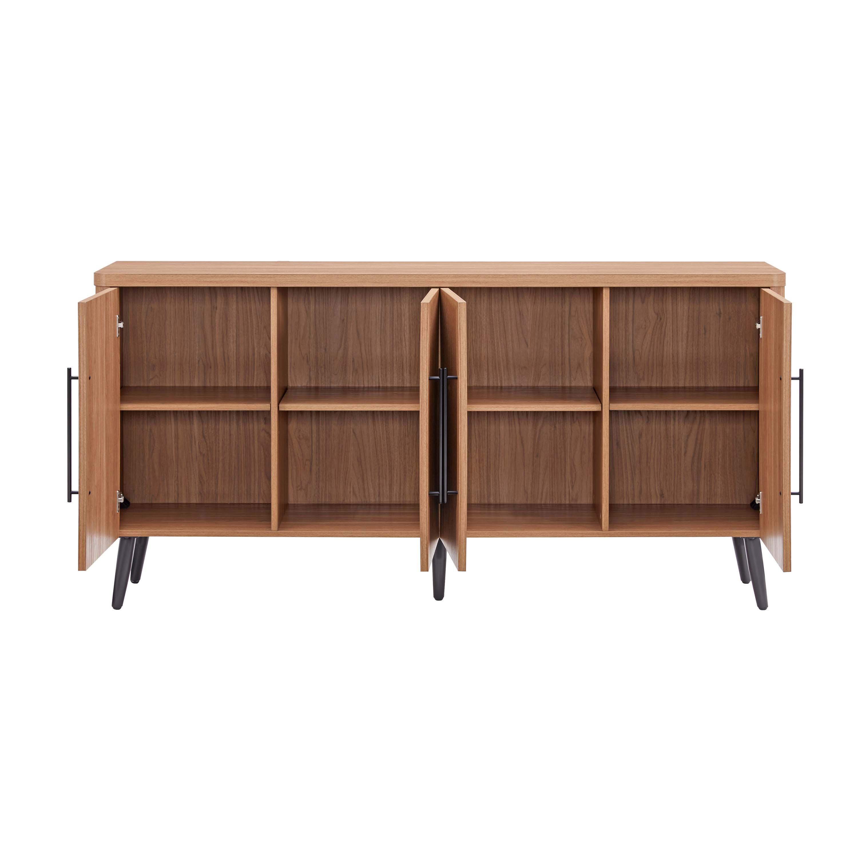 Manhattan Comfort Jodie 8-Shelf Sideboard, Maple, large