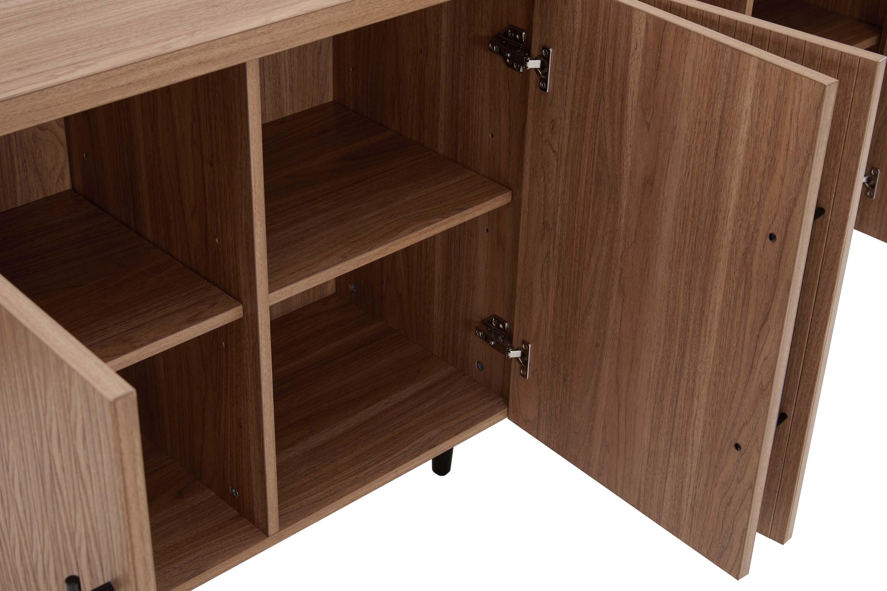 Manhattan Comfort Jodie 8-Shelf Sideboard, Maple, large