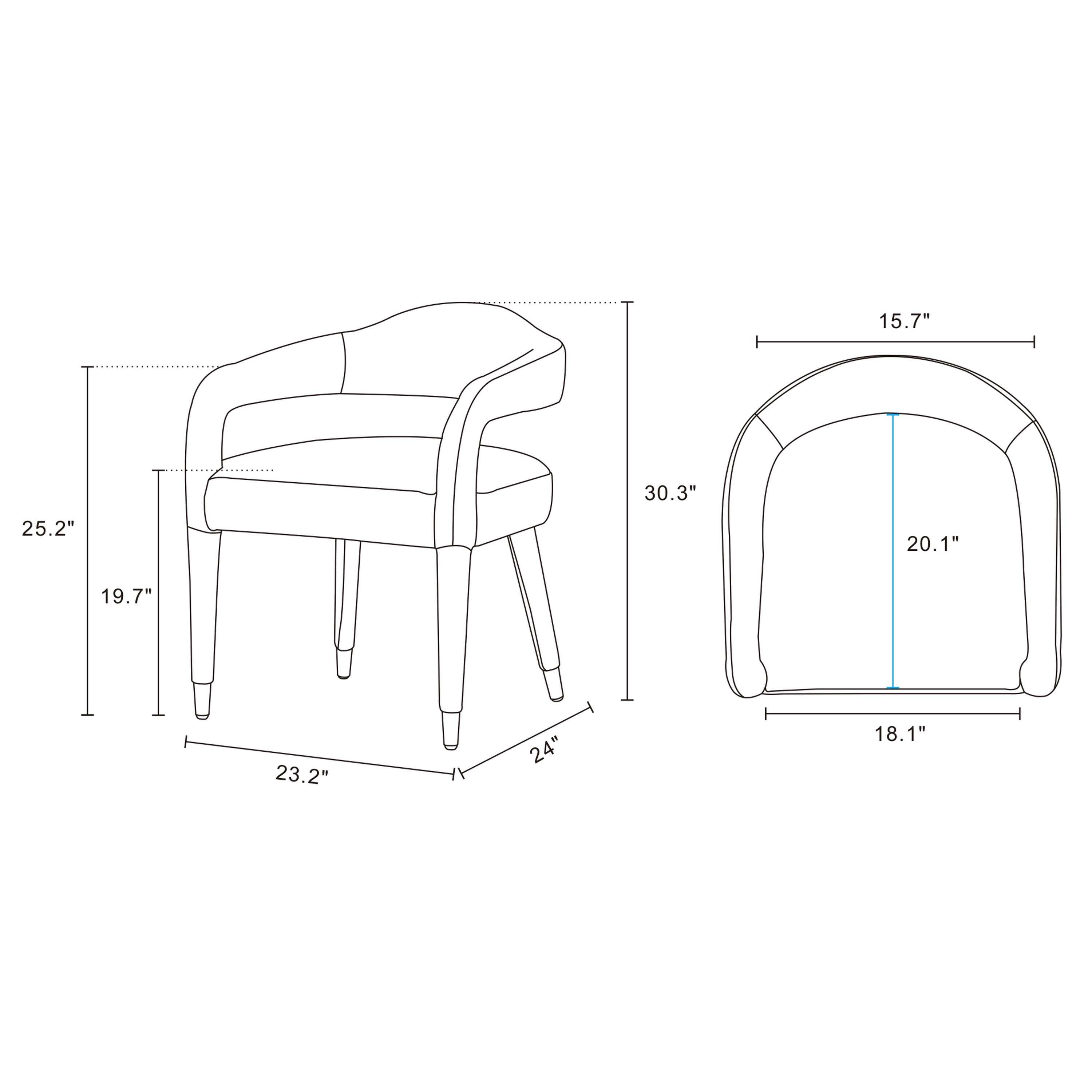 Manhattan Comfort Aspen Dining Armchair, Silver Lining, large