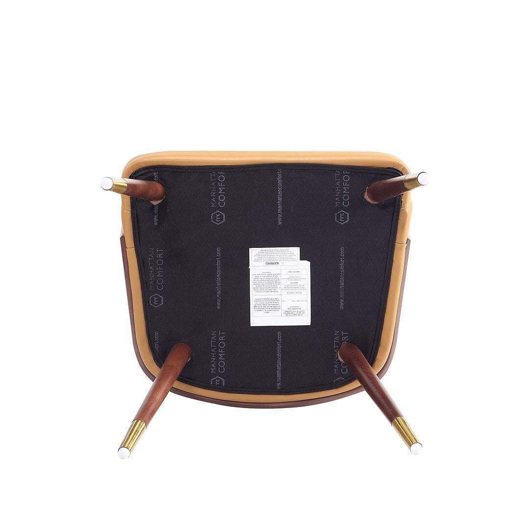 Manhattan Comfort Reeva Dining Chair, Walnut/Camel, large