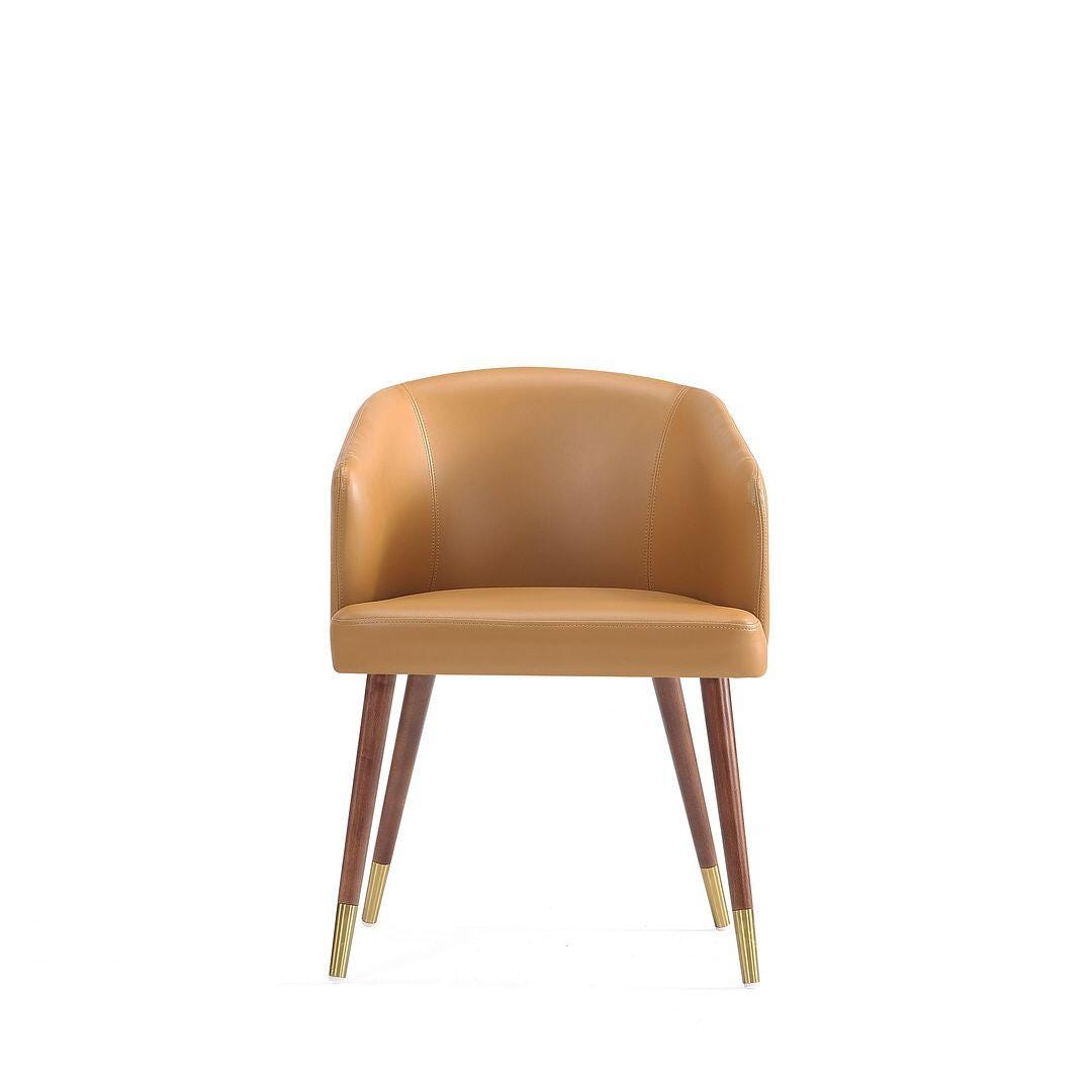 Manhattan Comfort Reeva Dining Chair, Walnut/Camel, large