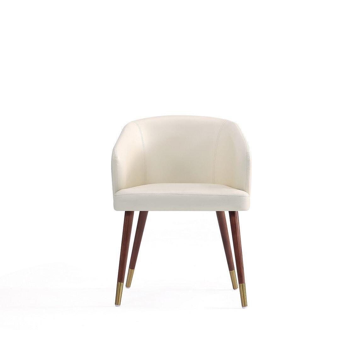 Manhattan Comfort Reeva Dining Chair, Walnut/Cream, large