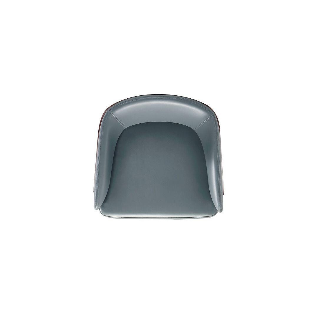 Manhattan Comfort Reeva Dining Chair, Walnut/Graphite Gray, large