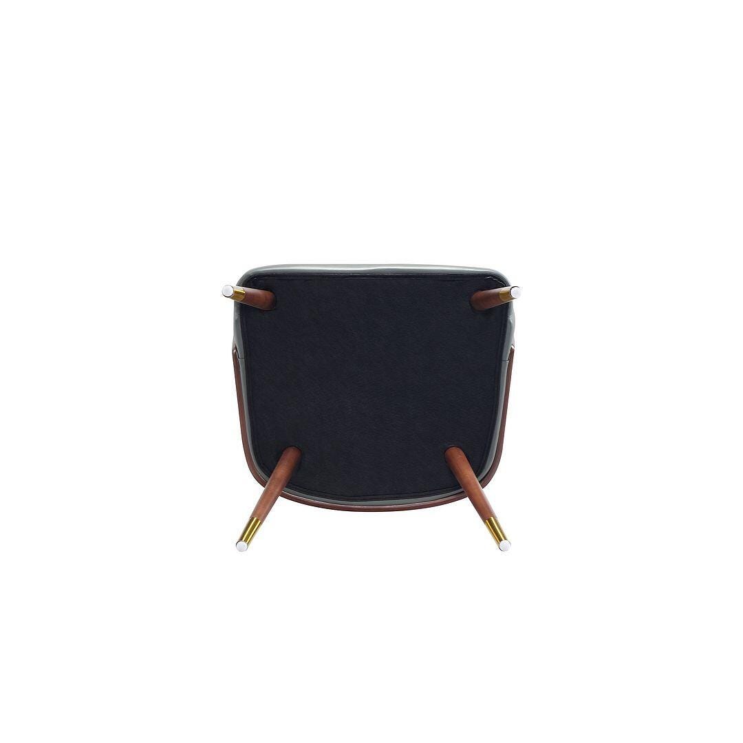 Manhattan Comfort Reeva Dining Chair, Walnut/Graphite Gray, large