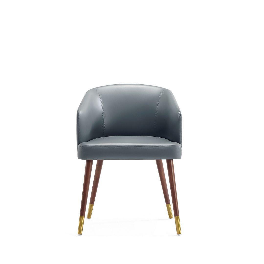 Manhattan Comfort Reeva Dining Chair, Walnut/Graphite Gray, large