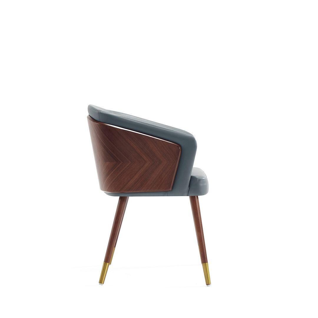 Manhattan Comfort Reeva Dining Chair, Walnut/Graphite Gray, large