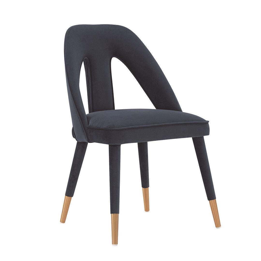Manhattan Comfort Neda Dining Chair, Midnight Blue, large
