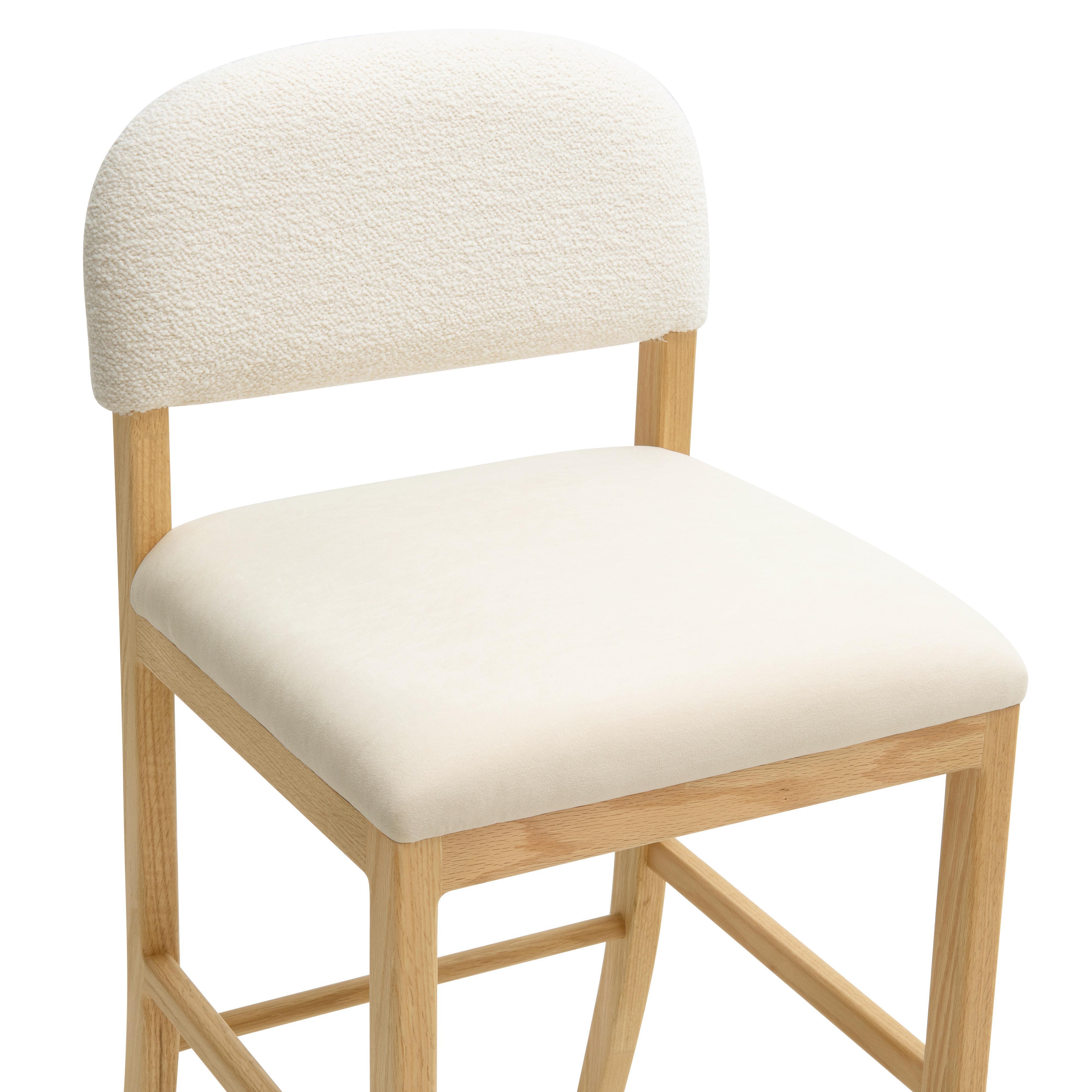 TOV Furniture Calla Counter Height Bar Stool, Cream, large