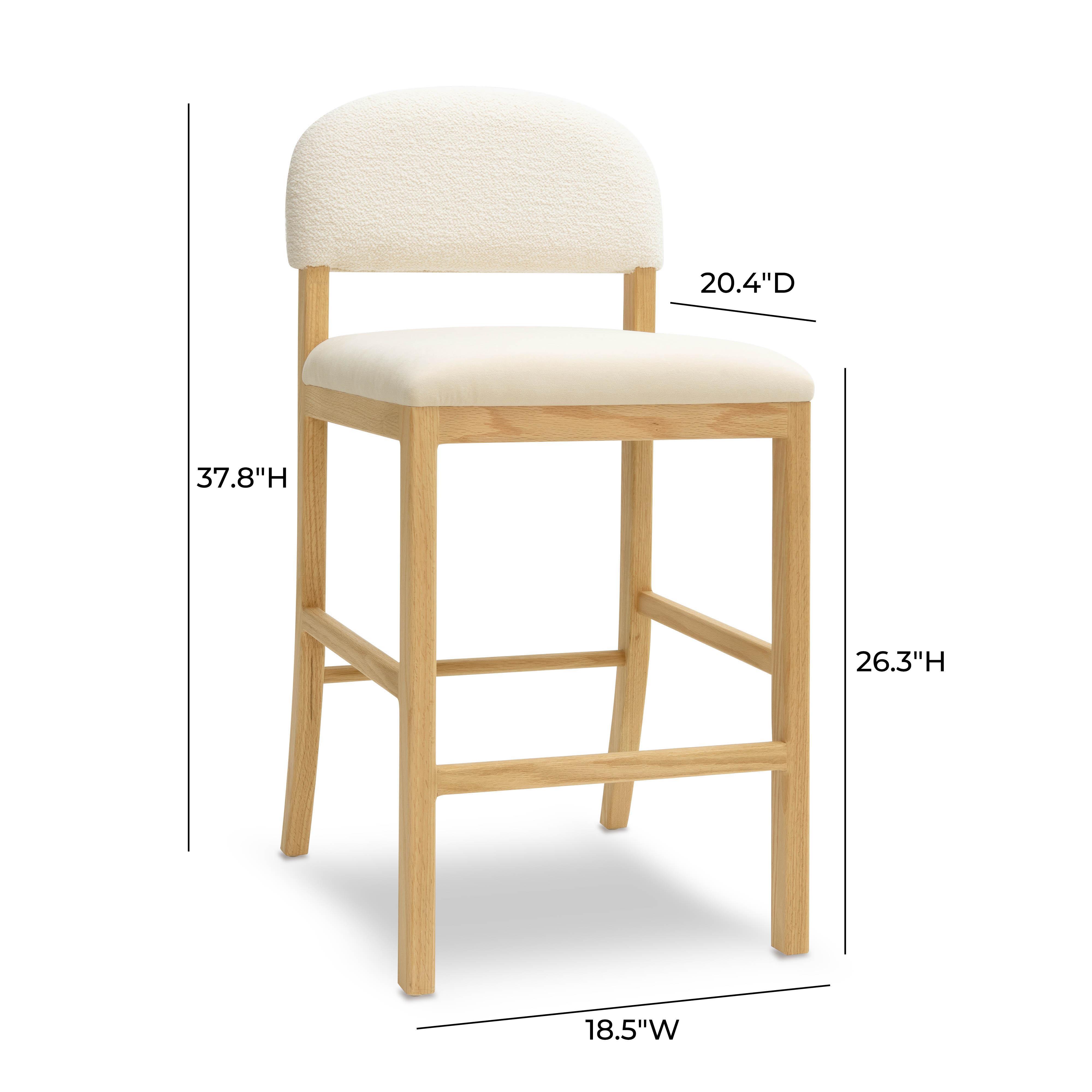 TOV Furniture Calla Counter Height Bar Stool, Cream, large