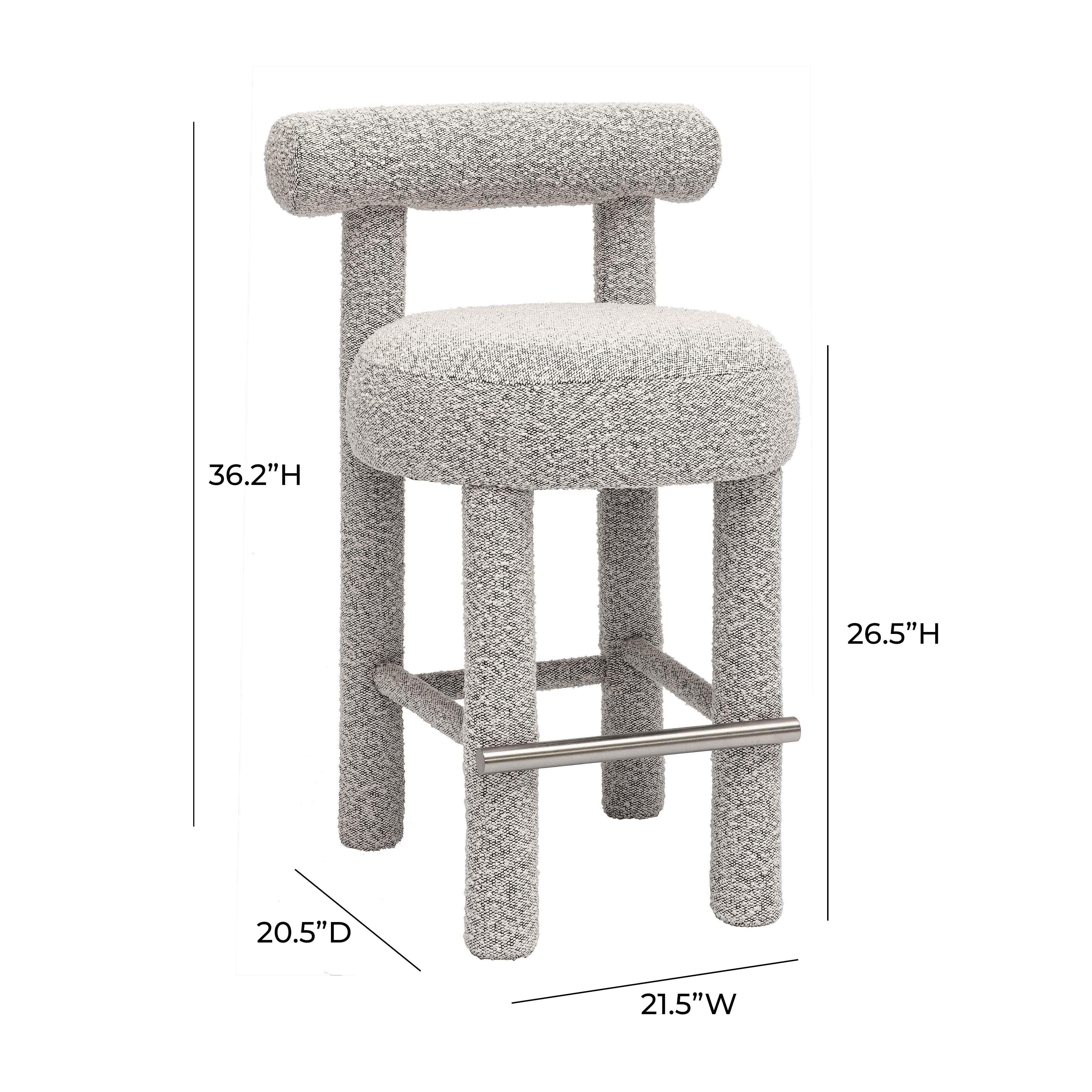 TOV Furniture Carmel Counter Height Bar Stool, Black/White, large