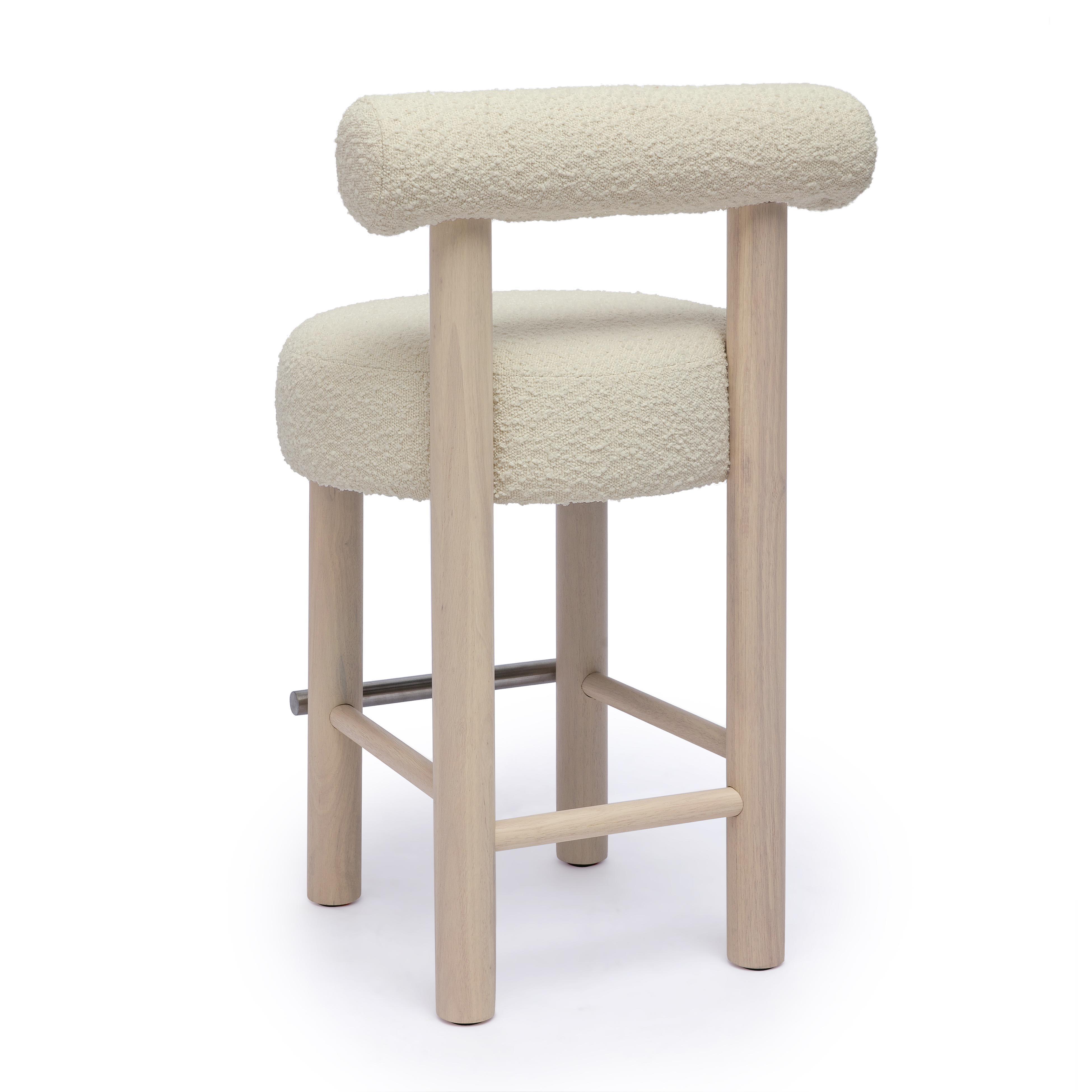 TOV Furniture Carmel Counter Height Bar Stool, Cream, large