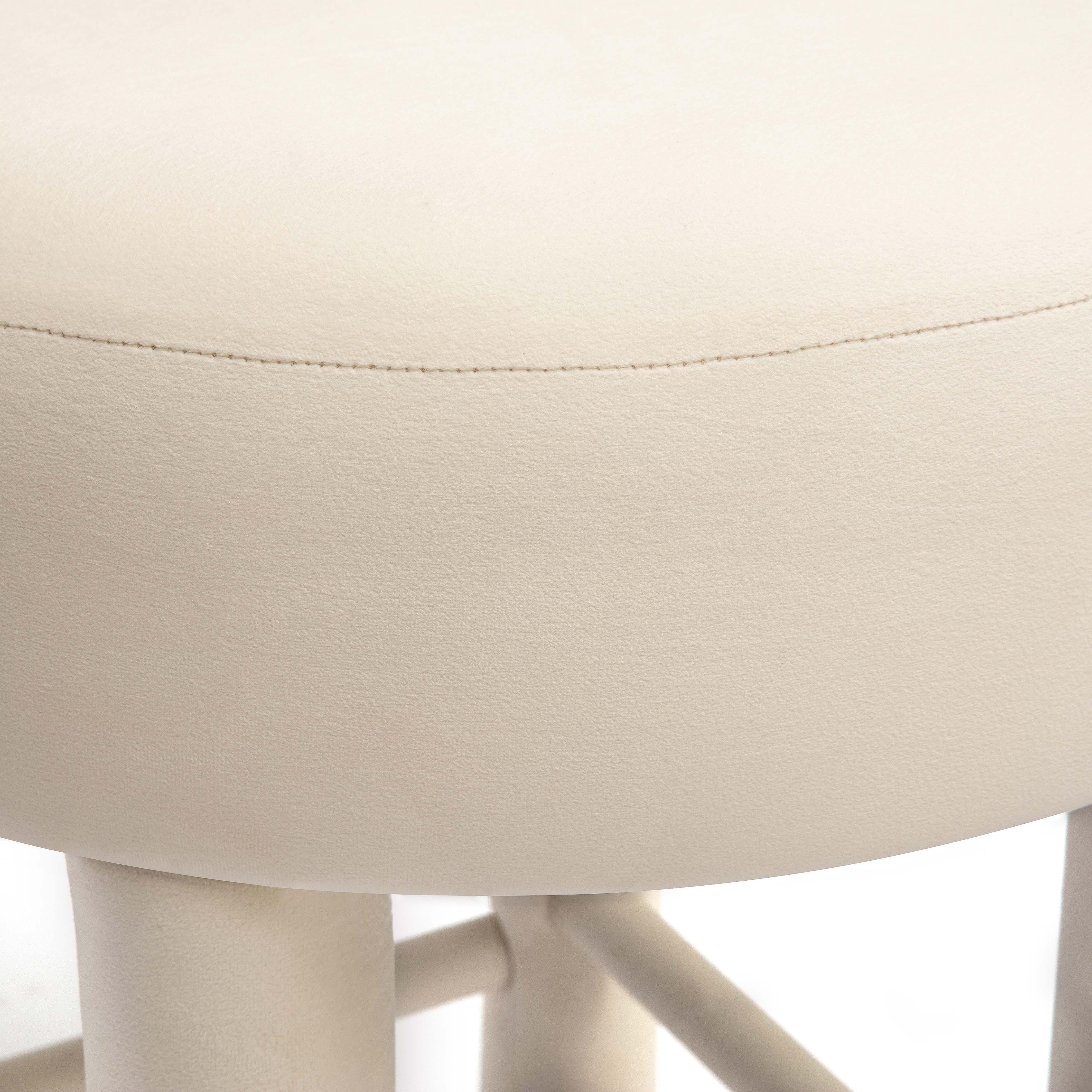 TOV Furniture Carmel Counter Height Bar Stool, Velvet Cream, large