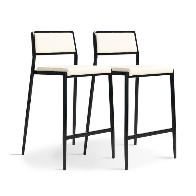 TOV Furniture Gale Counter Height Bar Stool (Set of 2), Cream