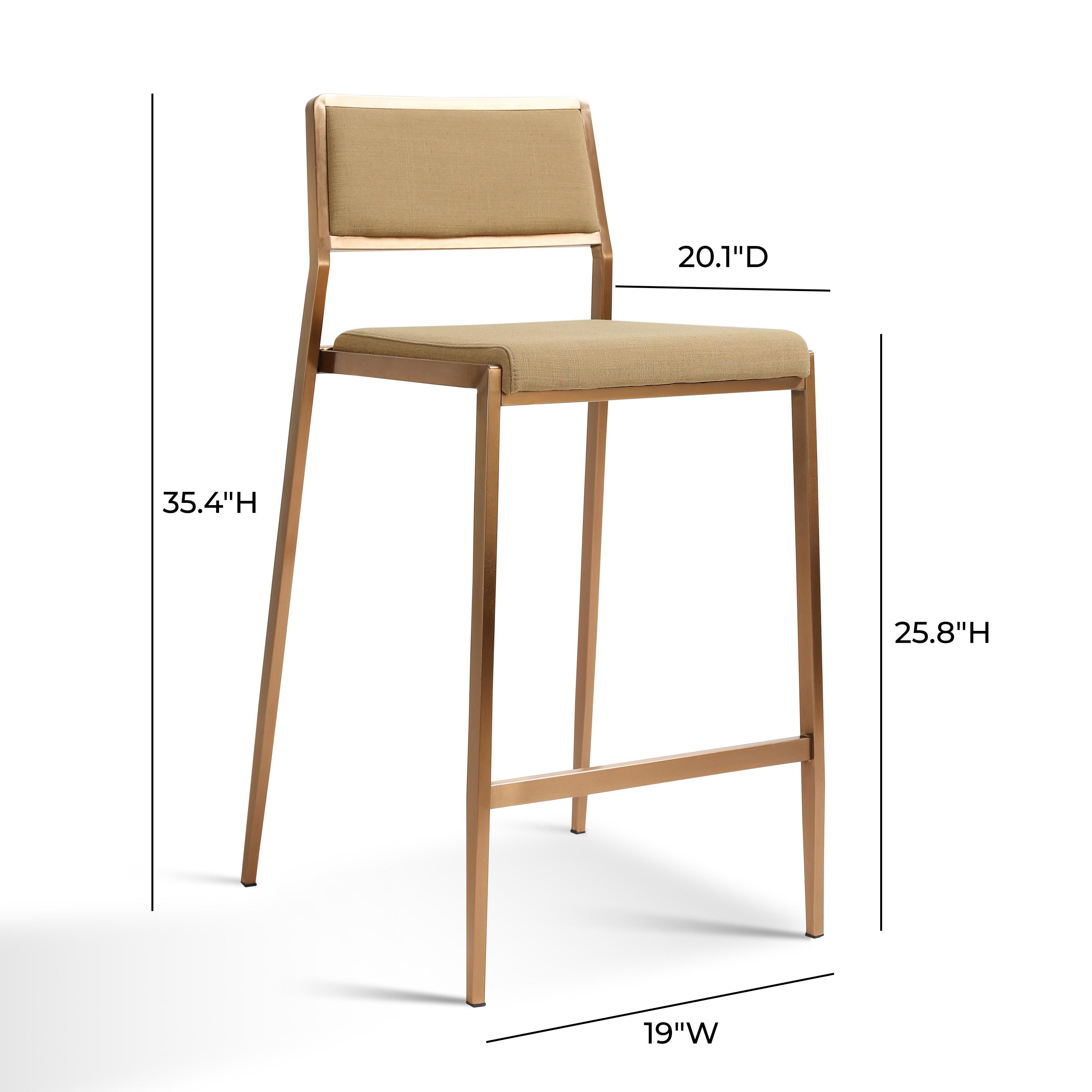 TOV Furniture Gale Counter Height Bar Stool (Set of 2), Tan, large