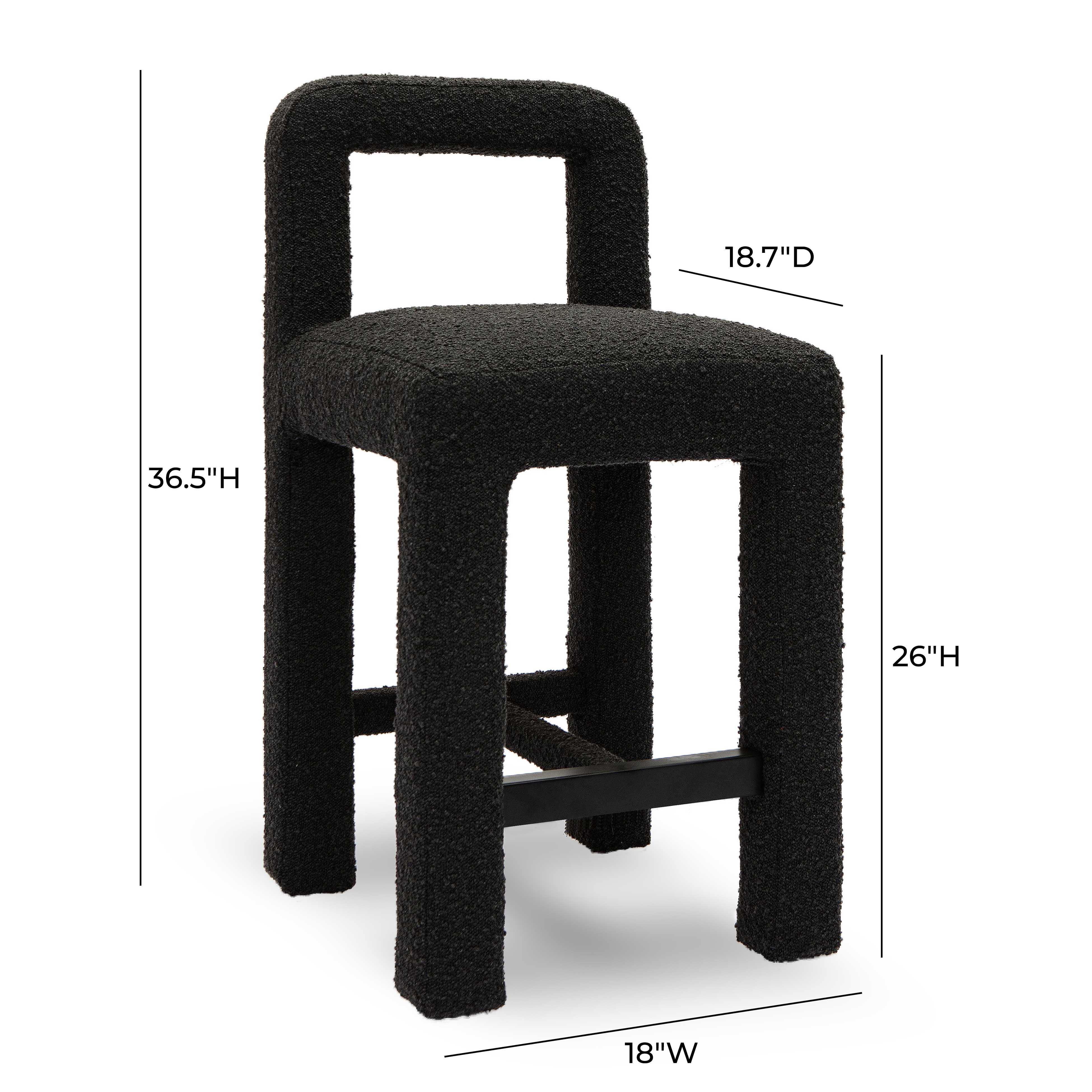 TOV Furniture Hazel Counter Height Bar Stool, Black, large