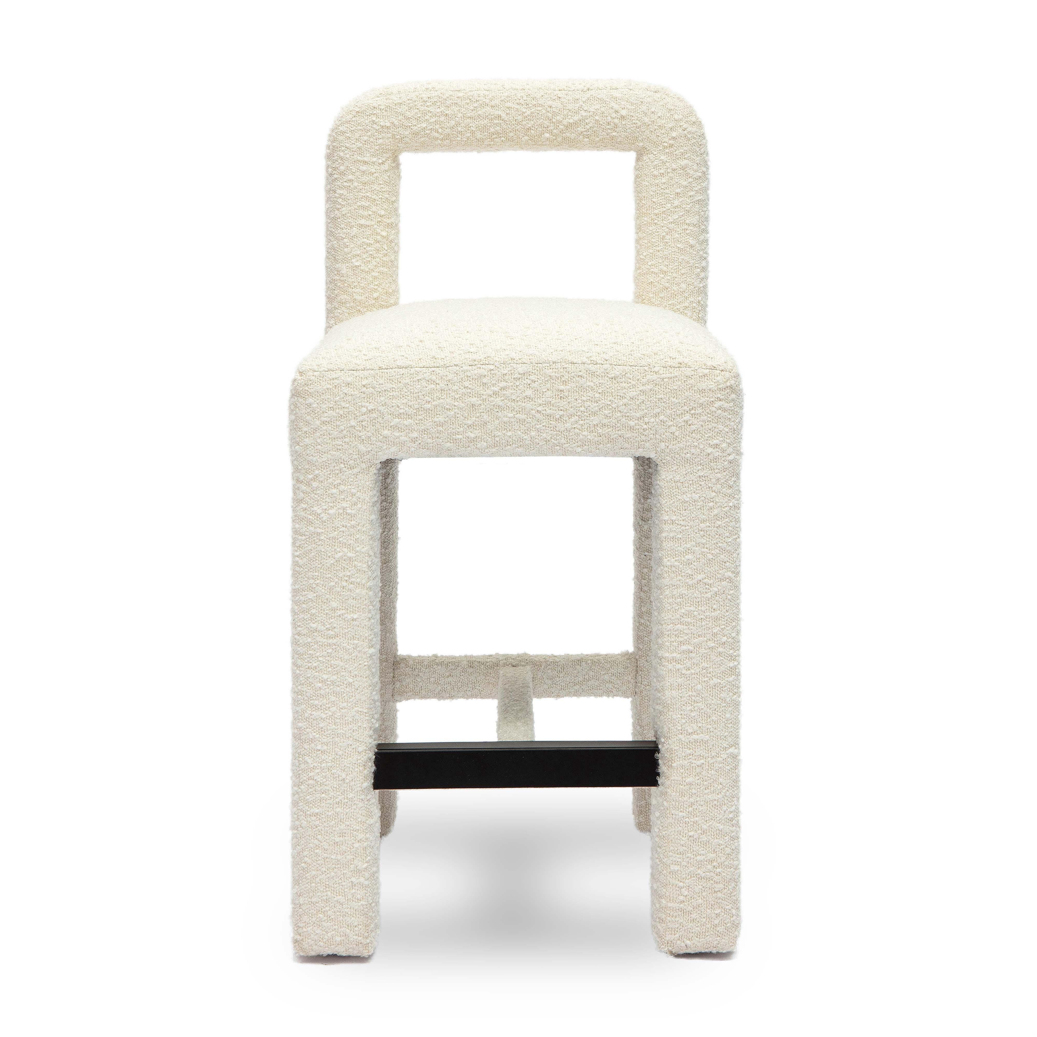 TOV Furniture Hazel Counter Height Bar Stool, Cream, large