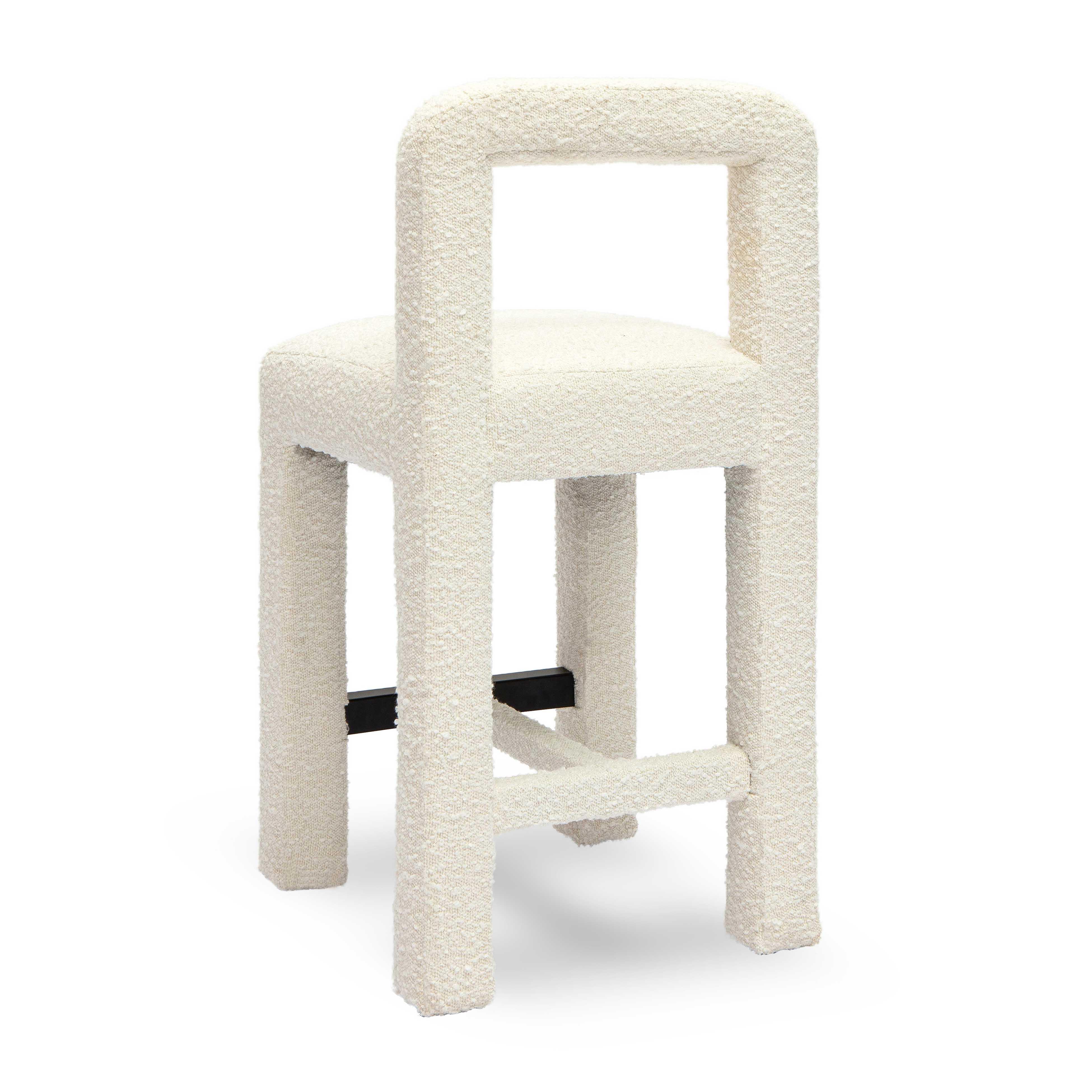TOV Furniture Hazel Counter Height Bar Stool, Cream, large
