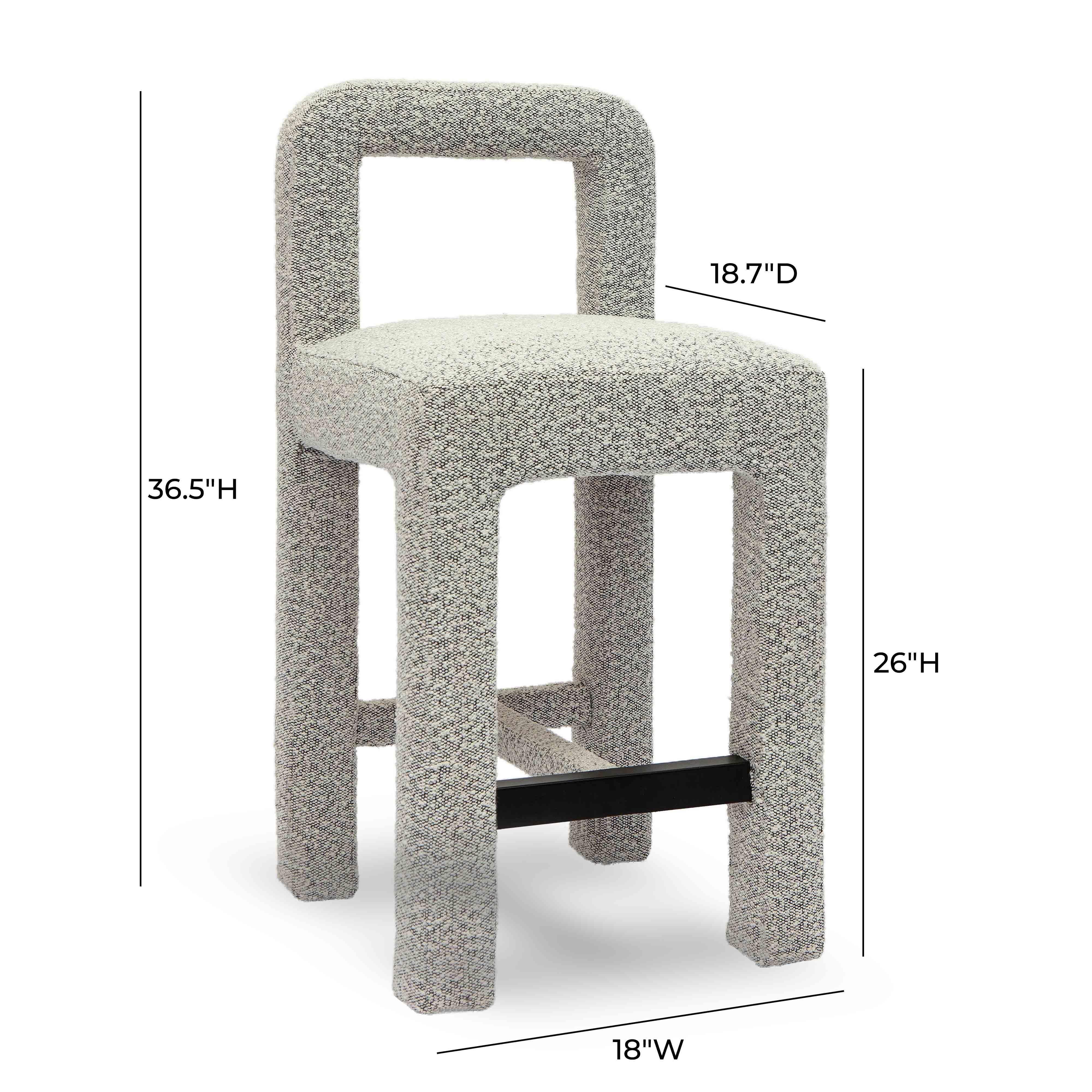 TOV Furniture Hazel Counter Height Bar Stool, Gray, large